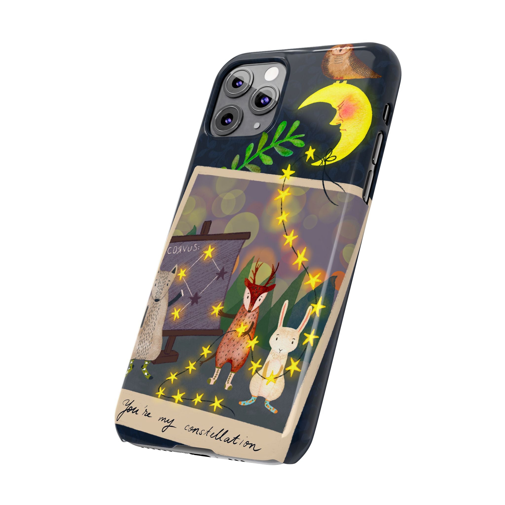 Constellation Friends iPhone Case, Starlit Woodland Photo Cover, Cute Gift for Birthday, Kawaii Design, iPhone 7 8 X XR XS 11 12 13 14 15 16