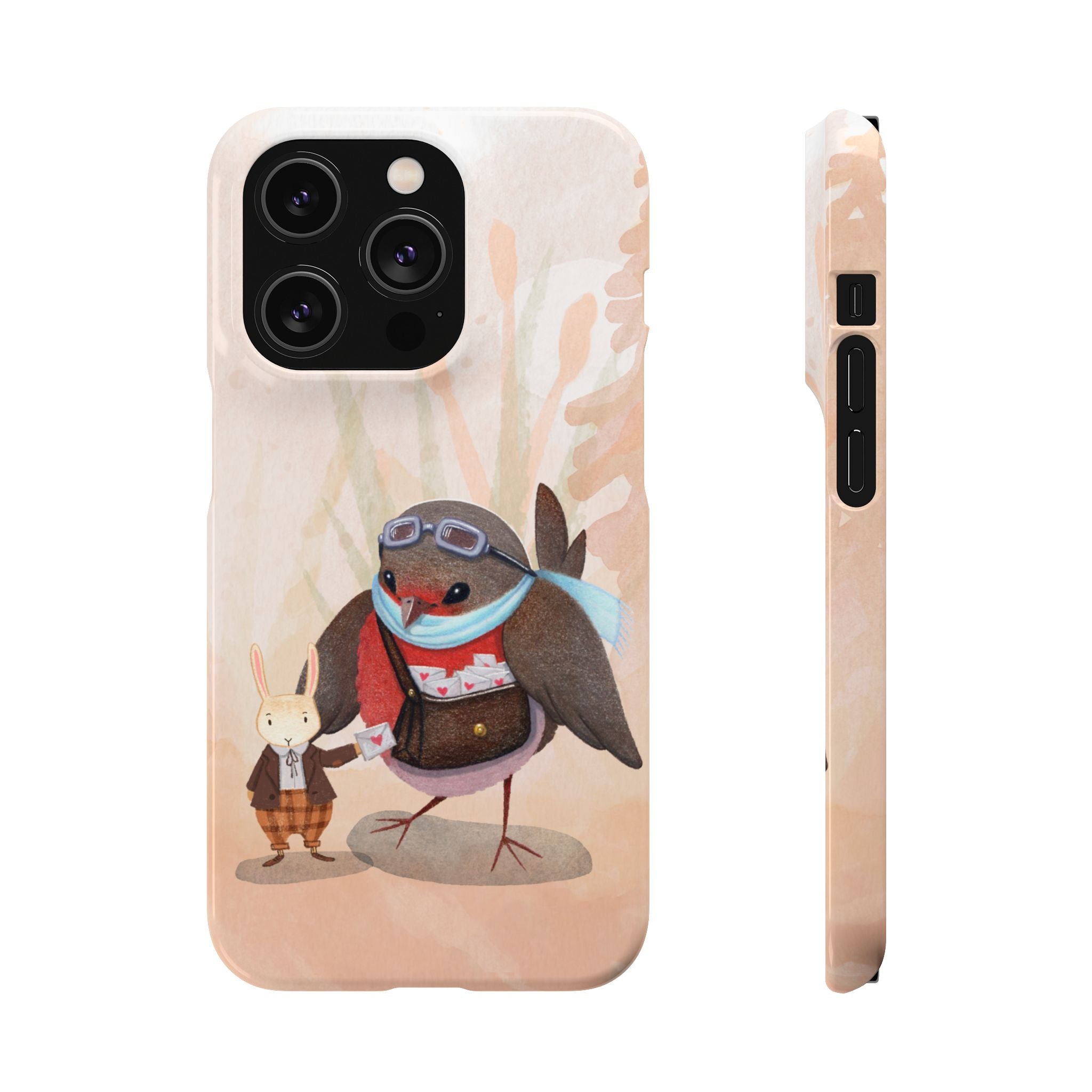 Whimsical Animal Snap Cases, Cute Phone Case, Handmade Bird and Bunny Design, Gift for Animal Lovers, Unique Smartphone Cover