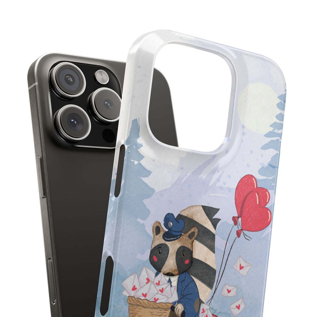 Whimsical Animal Snap Case with Love Balloons, Cute Phone Case, Valentine's Day Gift, Animal Lover Accessory, Creative Phone Cover