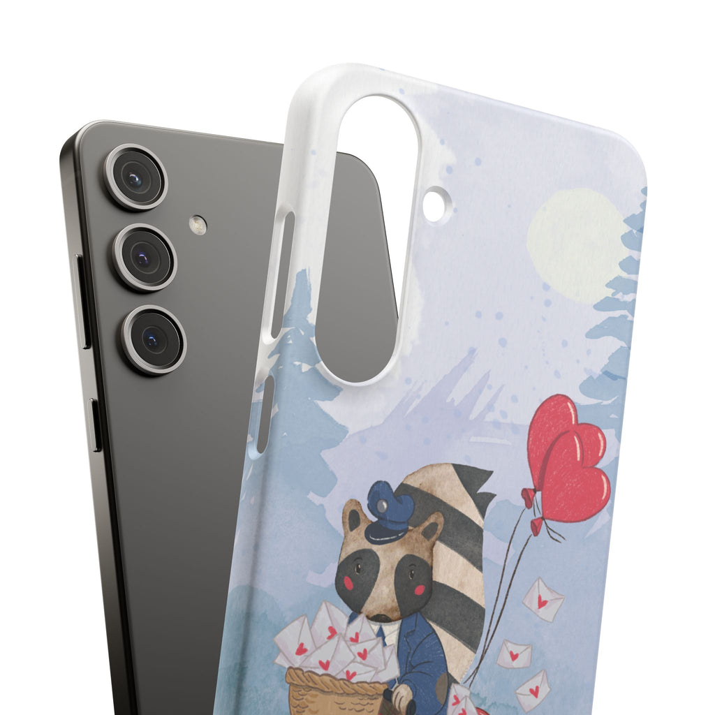 Whimsical Animal Snap Case with Love Balloons, Cute Phone Case, Valentine's Day Gift, Animal Lover Accessory, Creative Phone Cover