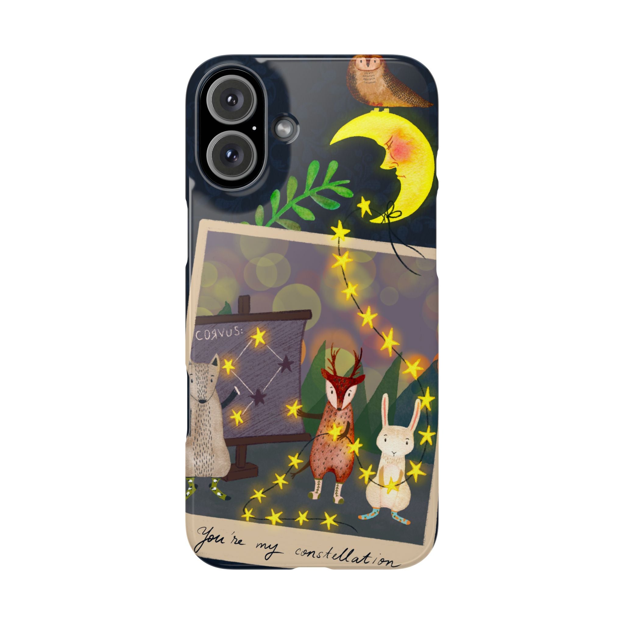 Constellation Friends iPhone Case, Starlit Woodland Photo Cover, Cute Gift for Birthday, Kawaii Design, iPhone 7 8 X XR XS 11 12 13 14 15 16