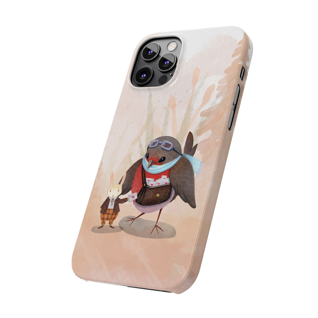 Whimsical Animal Slim Phone Cases - Cute Bird and Rabbit Design, Perfect for Animal Lovers, Gifts for Kids and Teens, Ideal for Birthdays,