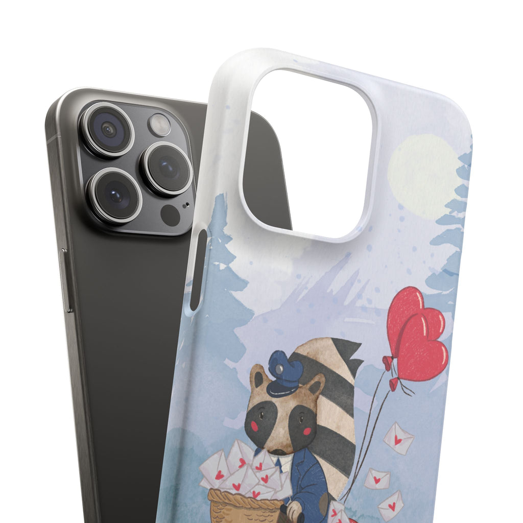 Whimsical Animal Snap Case with Love Balloons, Cute Phone Case, Valentine's Day Gift, Animal Lover Accessory, Creative Phone Cover