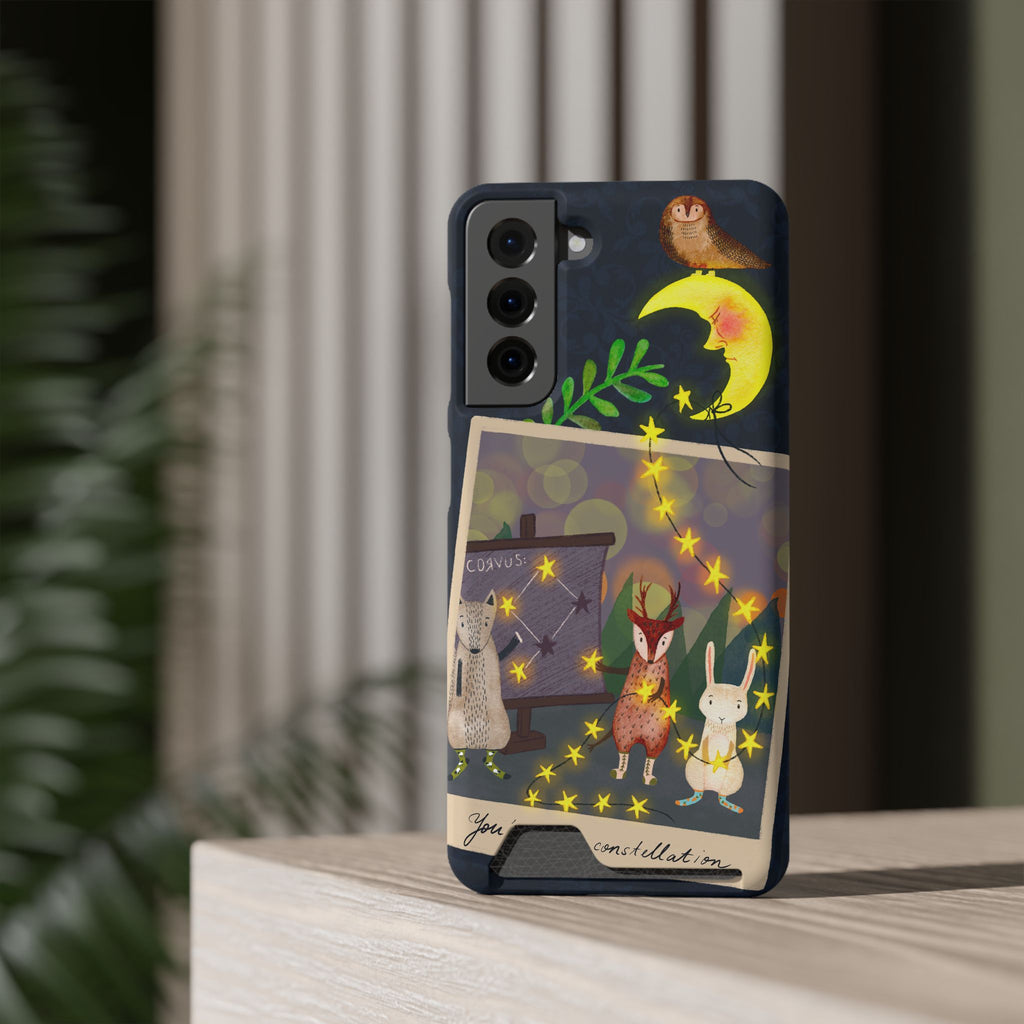 Woodland Astronomy Class Phone Case - Whimsical Forest Animals Learning Constellations - Cute iPhone 13/Samsung Case