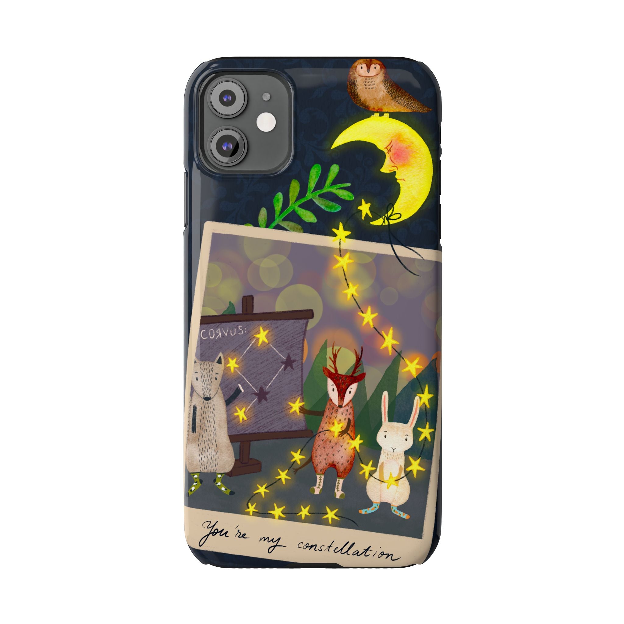 Constellation Friends iPhone Case, Starlit Woodland Photo Cover, Cute Gift for Birthday, Kawaii Design, iPhone 7 8 X XR XS 11 12 13 14 15 16