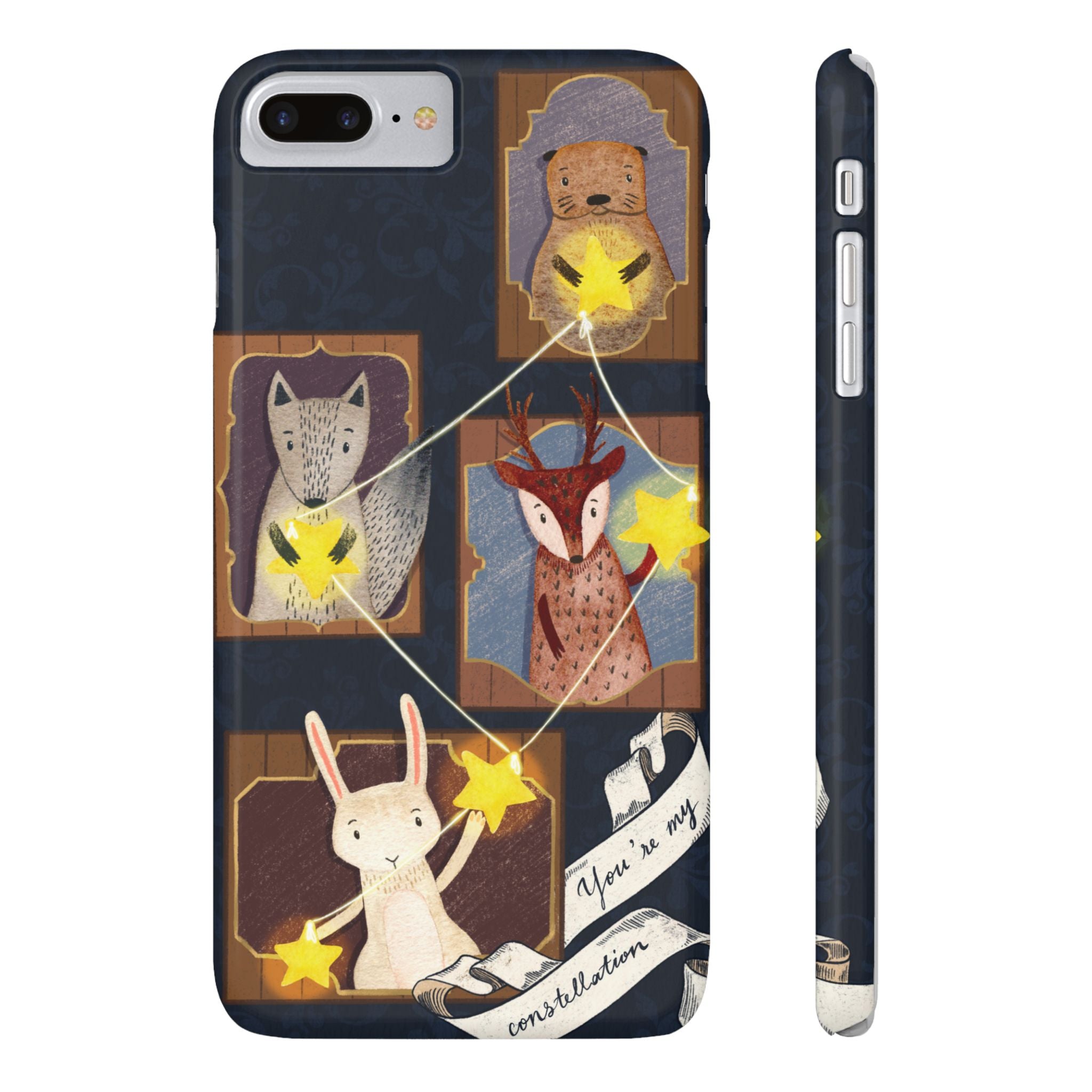 Constellation Friends Slim Case, Woodland Portrait iPhone Cover, Star Collector Design, Cute Kawaii Gift, Phone 8 9 X XR 11 12 13 14 15 16