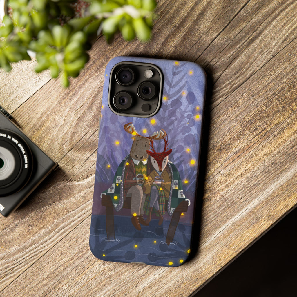 Cozy Couple Phone Case, Cute Animal Lovers Gift, Nature Aesthetic, Perfect for Holidays, Personalized Phone Accessories, Gift for Her