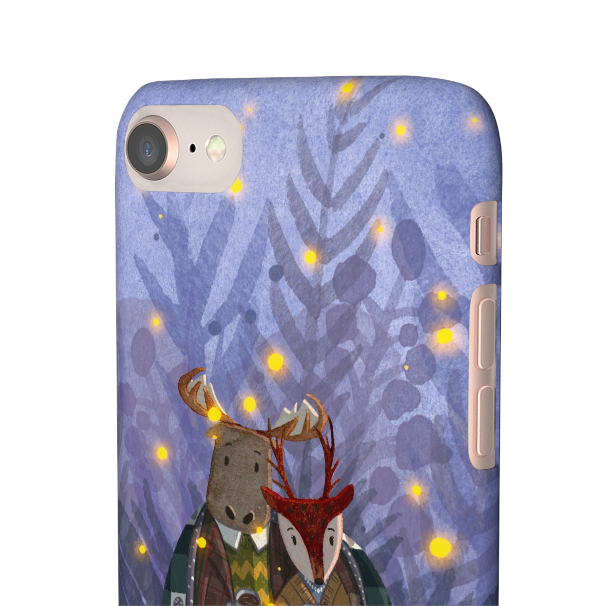 Whimsical Animal Lovers Snap Cases - Cozy Phone Protection, Gift for Nature Lovers, Holiday Decor, Cute Character Design, Animal Couple