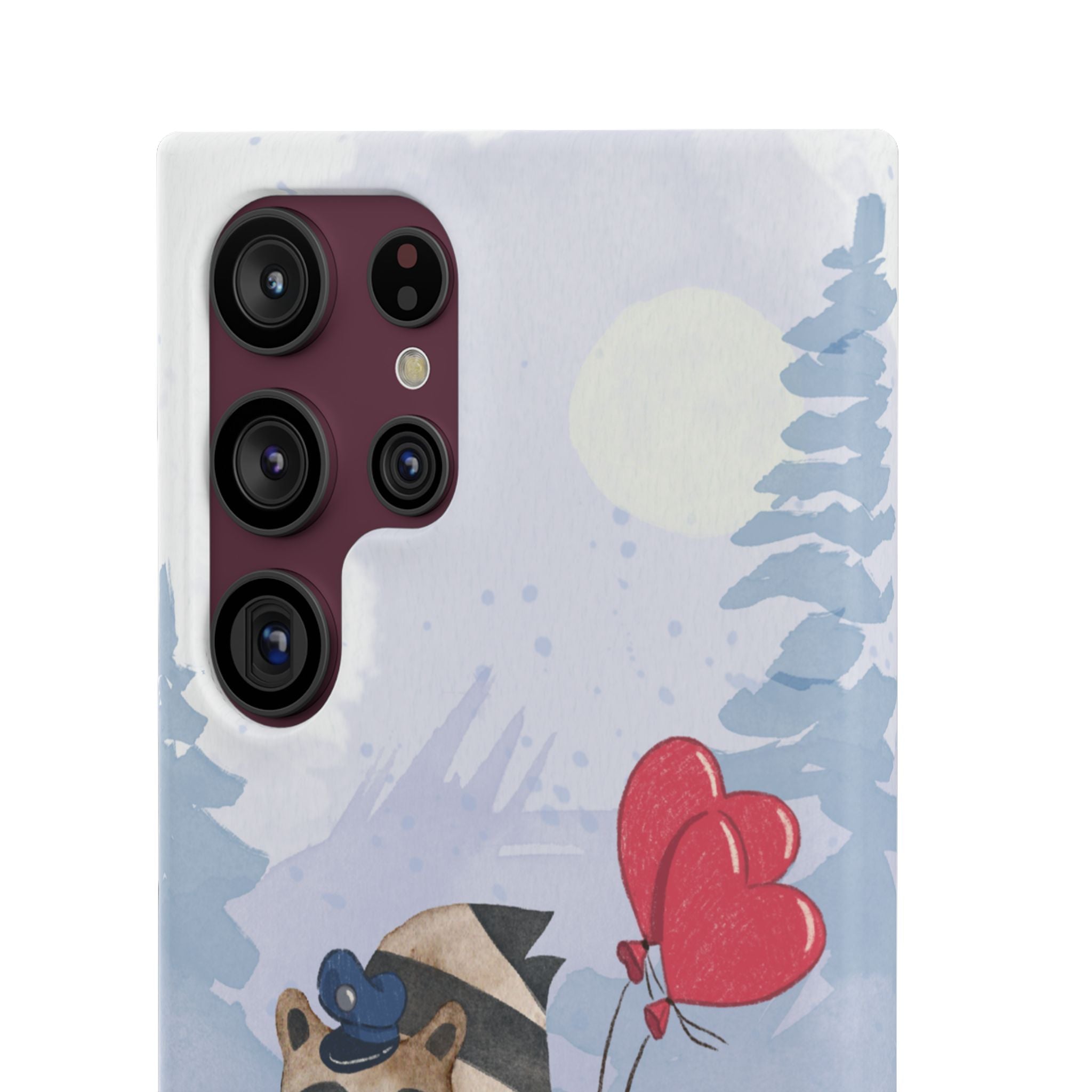 Whimsical Animal Snap Case with Love Balloons, Cute Phone Case, Valentine's Day Gift, Animal Lover Accessory, Creative Phone Cover