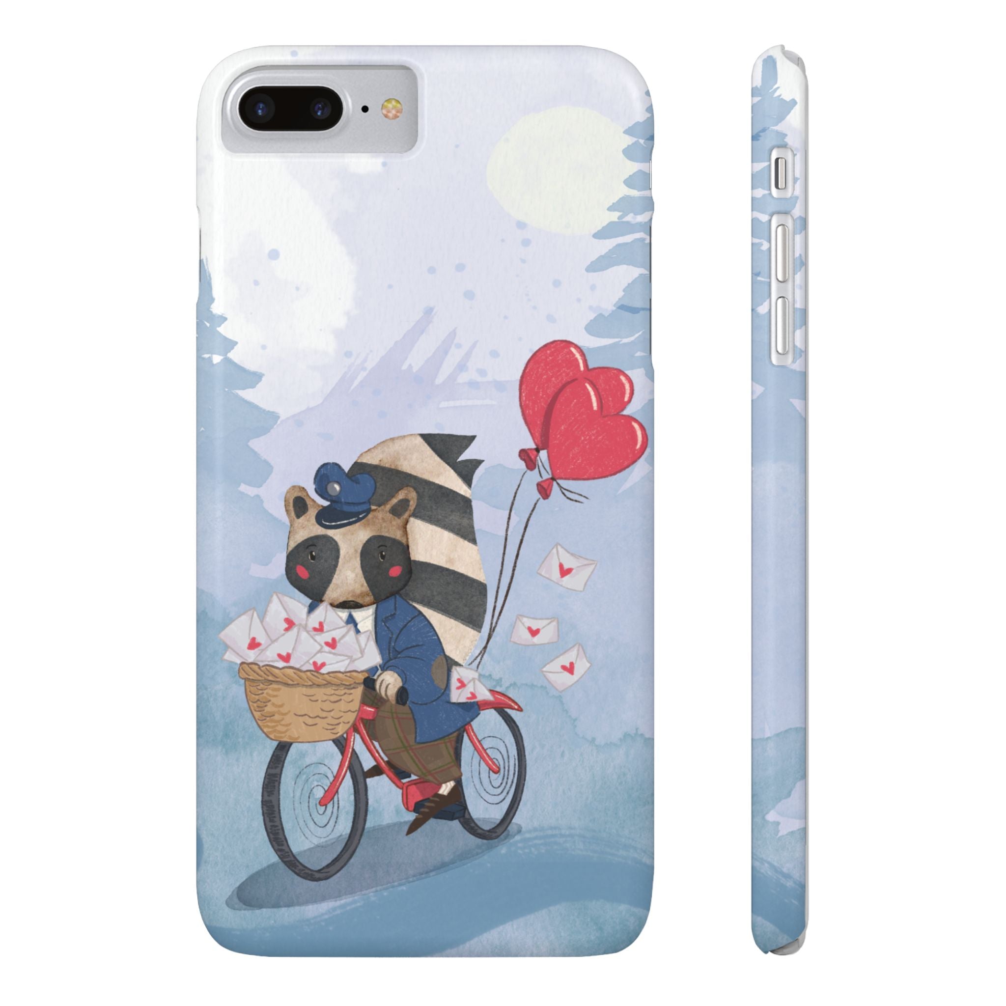 Whimsical Raccoon Slim Phone Case | Cute Animal Design | Perfect for Nature Lovers, Gifts, Birthdays, Valentines Day, Everyday Use
