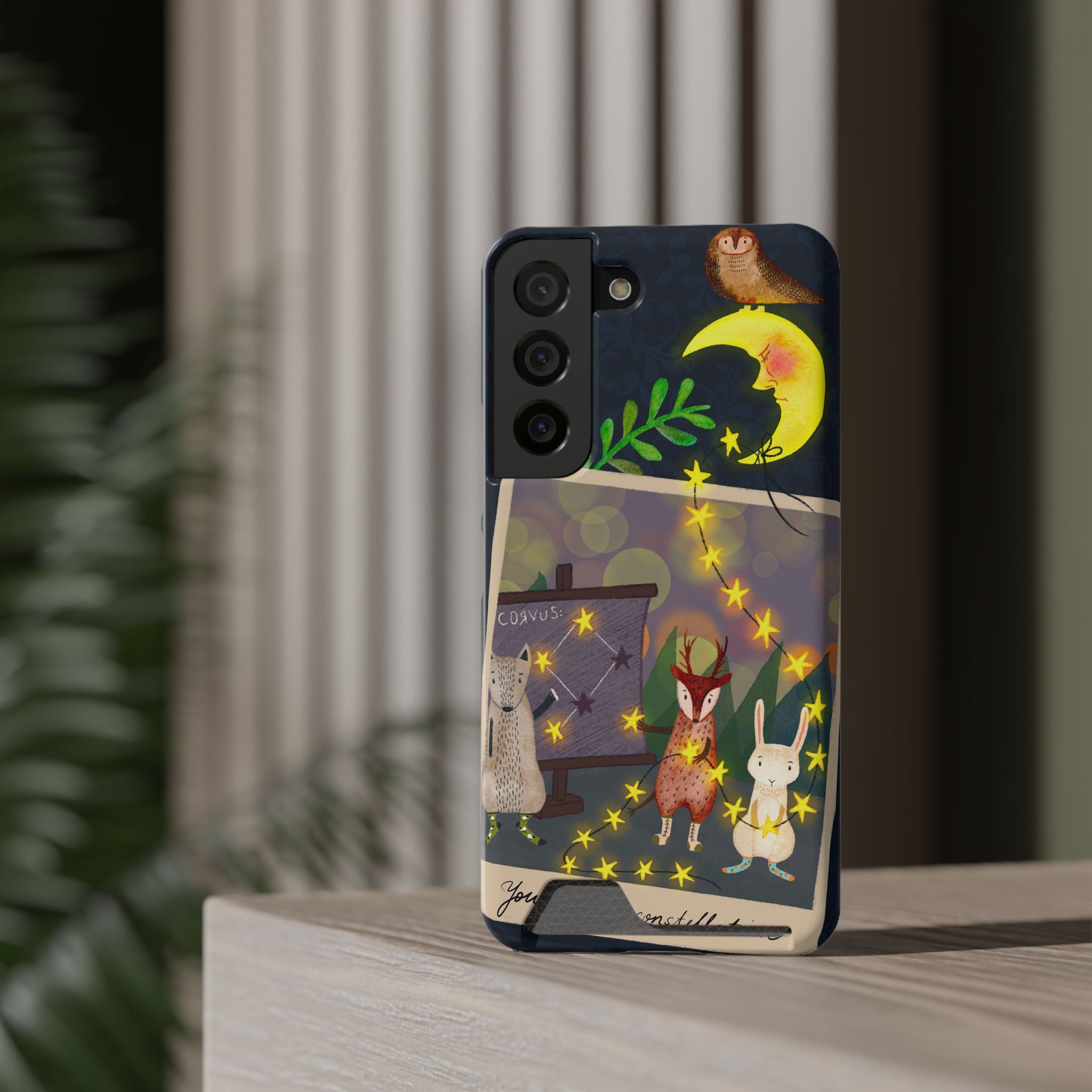 Woodland Astronomy Class Phone Case - Whimsical Forest Animals Learning Constellations - Cute iPhone 13/Samsung Case