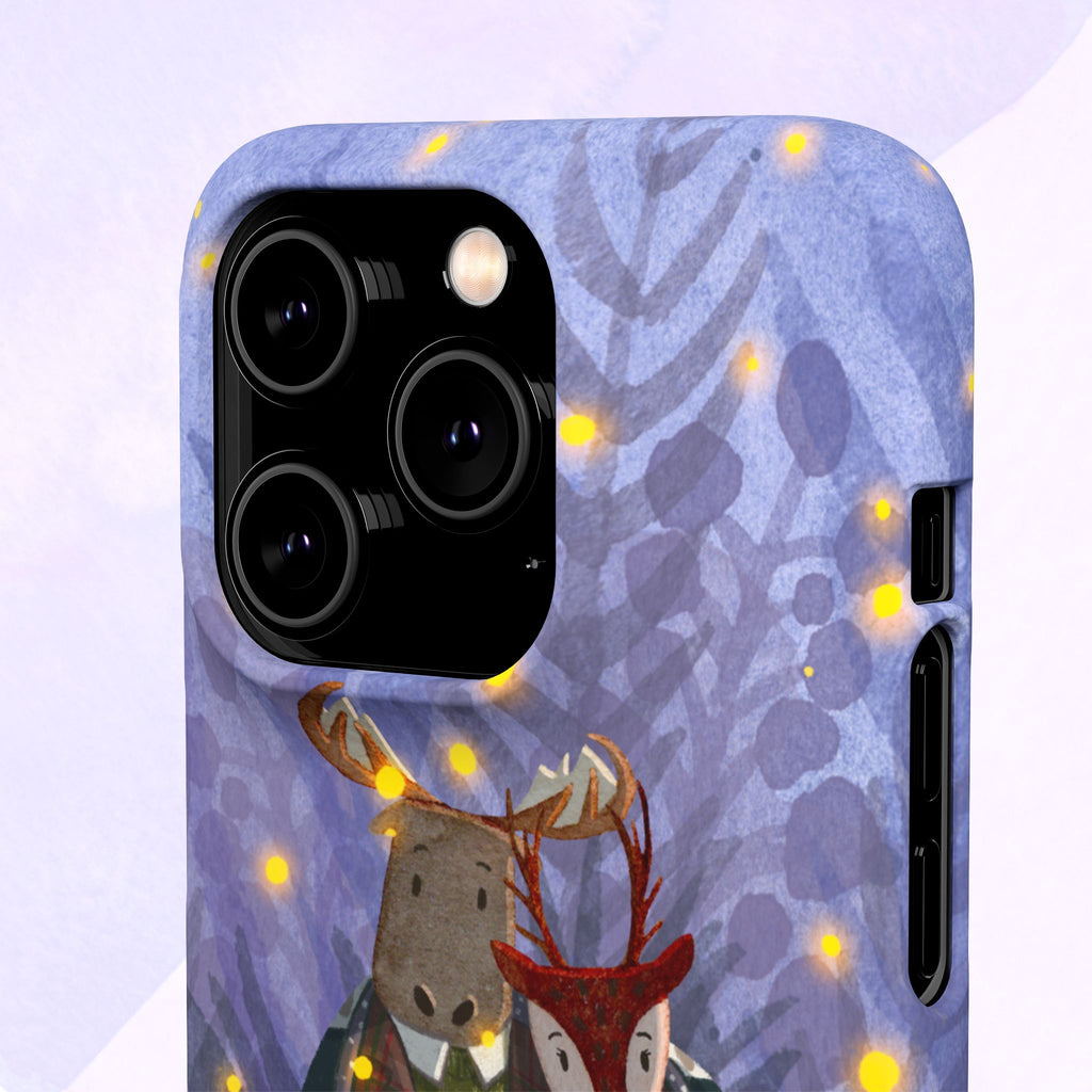 Whimsical Animal Lovers Snap Cases - Cozy Phone Protection, Gift for Nature Lovers, Holiday Decor, Cute Character Design, Animal Couple