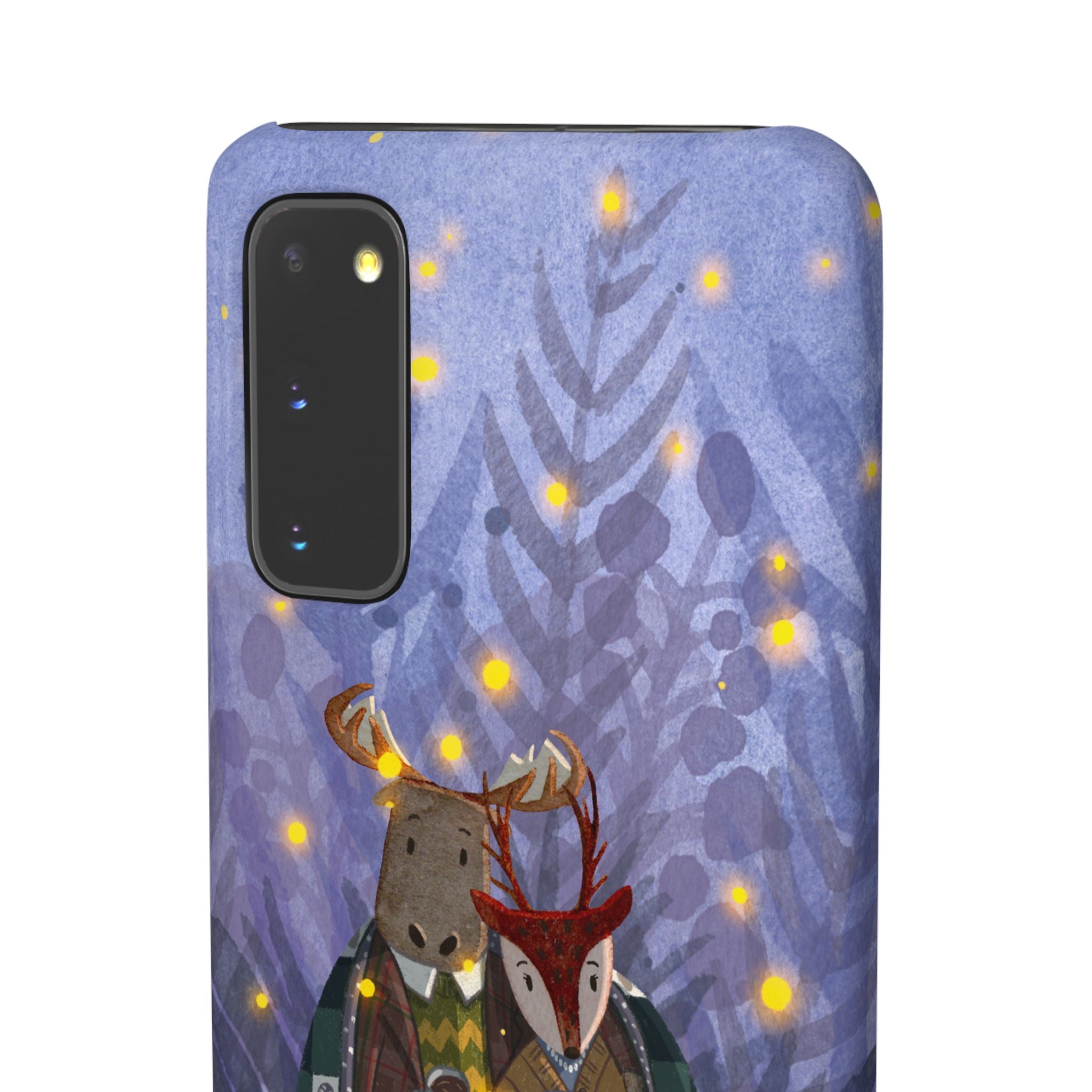 Whimsical Animal Lovers Snap Cases - Cozy Phone Protection, Gift for Nature Lovers, Holiday Decor, Cute Character Design, Animal Couple