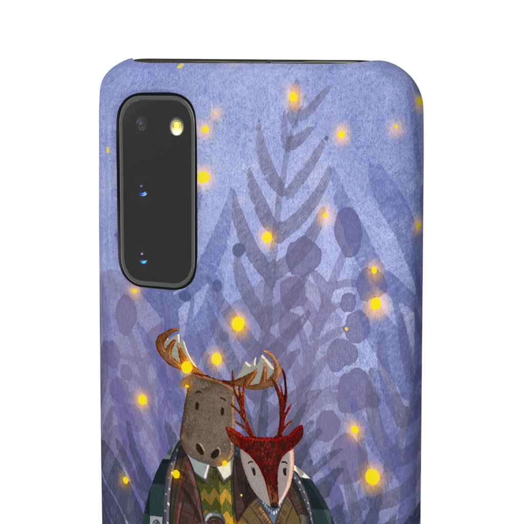 Whimsical Animal Lovers Snap Cases - Cozy Phone Protection, Gift for Nature Lovers, Holiday Decor, Cute Character Design, Animal Couple