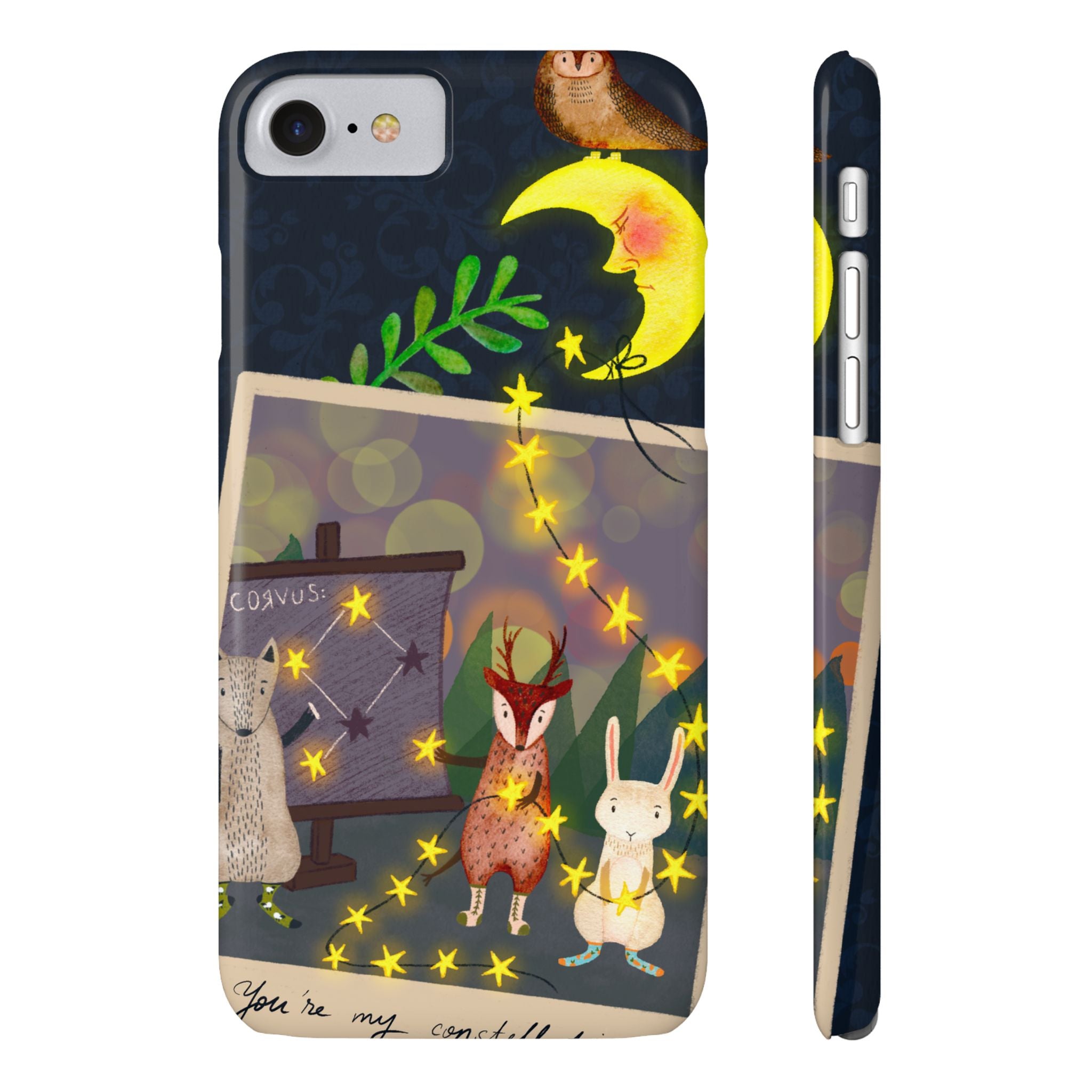 Constellation Friends iPhone Case, Starlit Woodland Photo Cover, Cute Gift for Birthday, Kawaii Design, iPhone 7 8 X XR XS 11 12 13 14 15 16