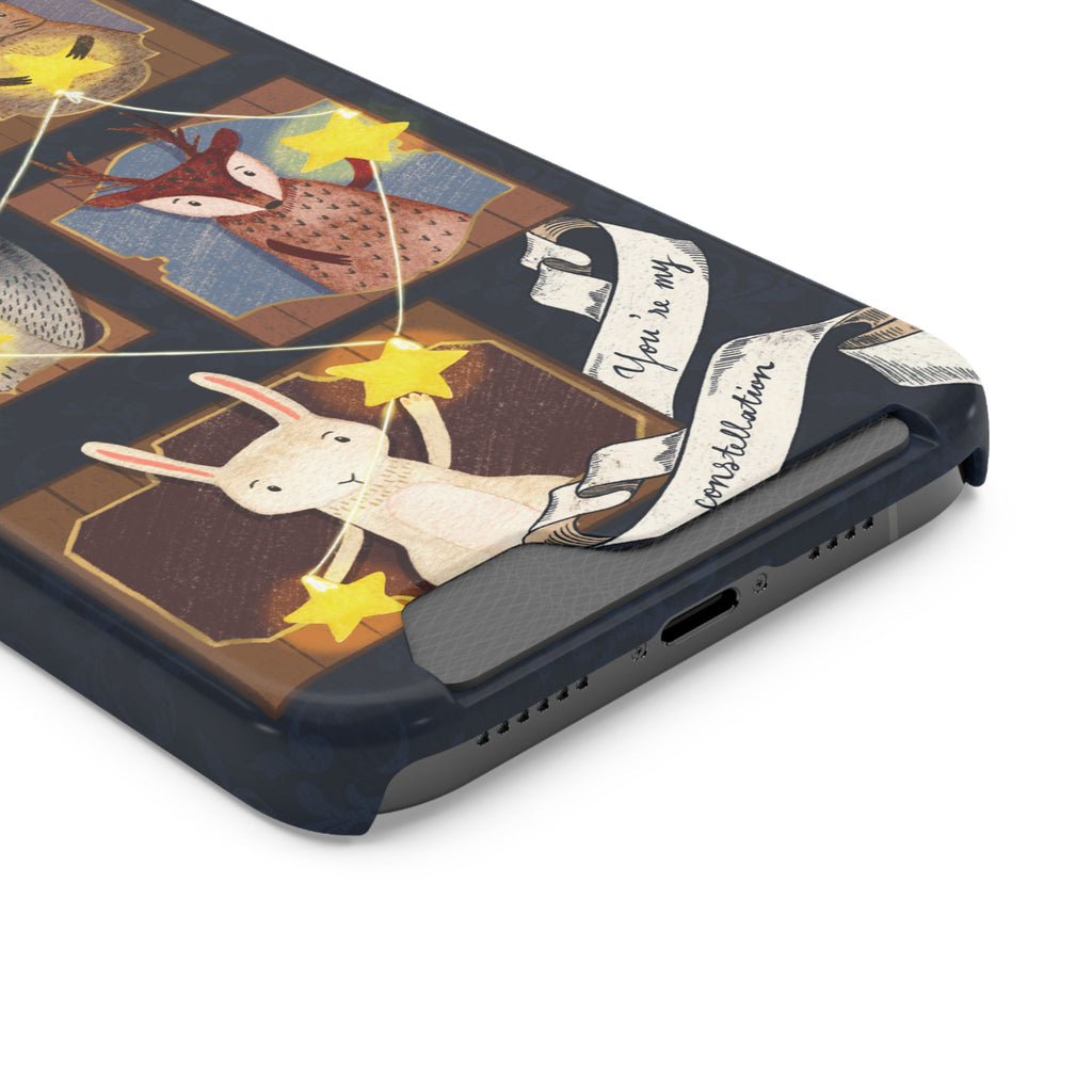 Whimsical Animal Phone Case with Card Holder, Cute Animal Design, Card Storage Case, Ideal for Animal Lovers, Gift for Kids, Birthday