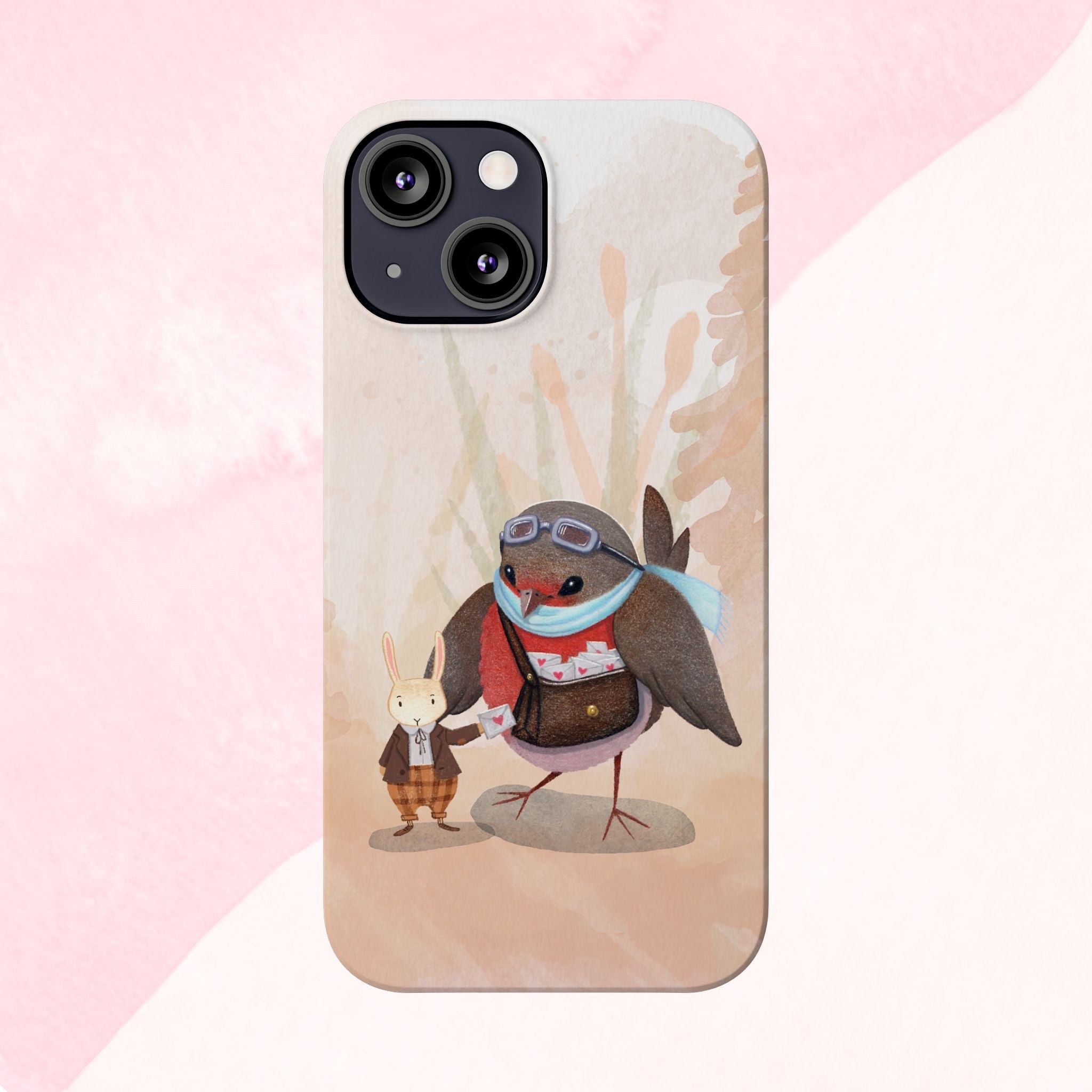 Whimsical Animal Slim Phone Cases - Cute Bird and Rabbit Design, Perfect for Animal Lovers, Gifts for Kids and Teens, Ideal for Birthdays,