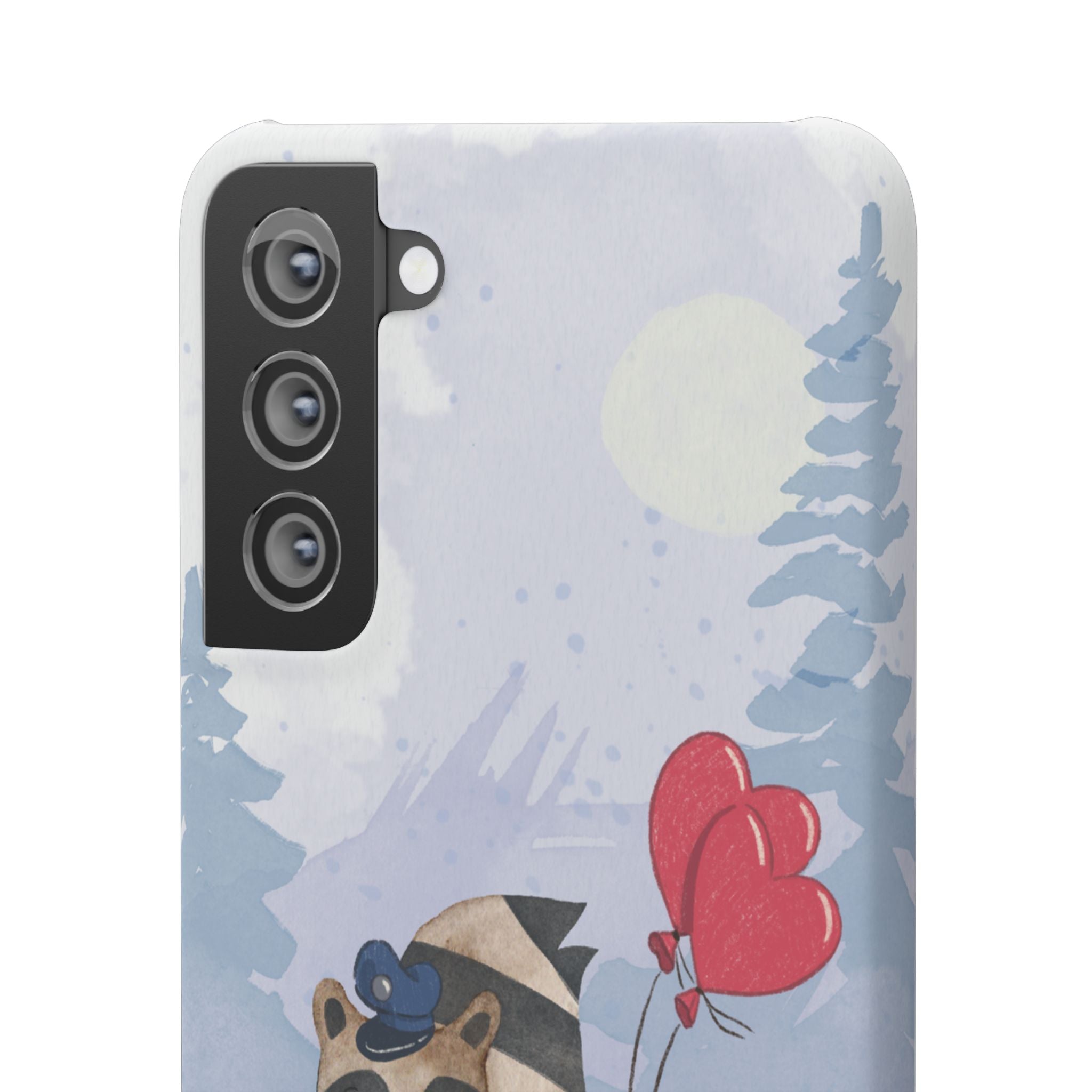 Whimsical Animal Snap Case with Love Balloons, Cute Phone Case, Valentine's Day Gift, Animal Lover Accessory, Creative Phone Cover