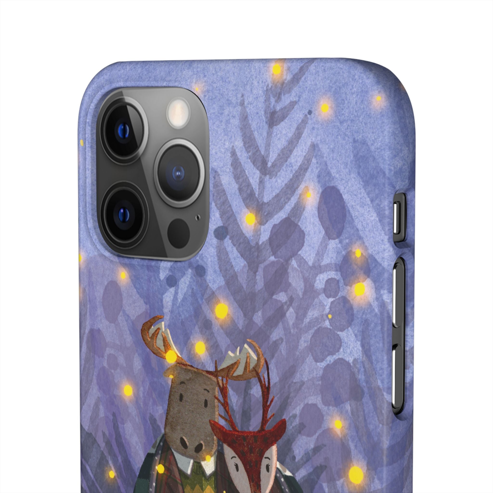 Whimsical Animal Lovers Snap Cases - Cozy Phone Protection, Gift for Nature Lovers, Holiday Decor, Cute Character Design, Animal Couple