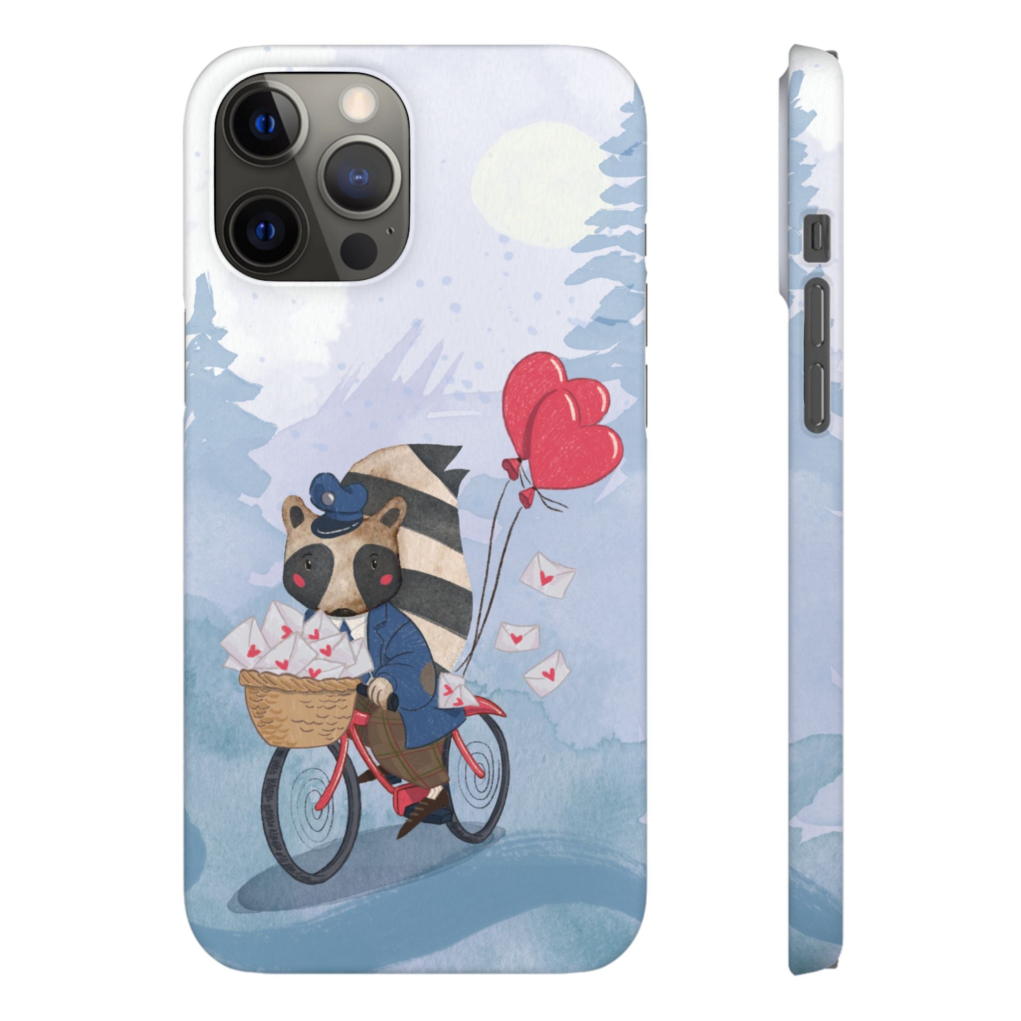 Whimsical Animal Snap Case with Love Balloons, Cute Phone Case, Valentine's Day Gift, Animal Lover Accessory, Creative Phone Cover
