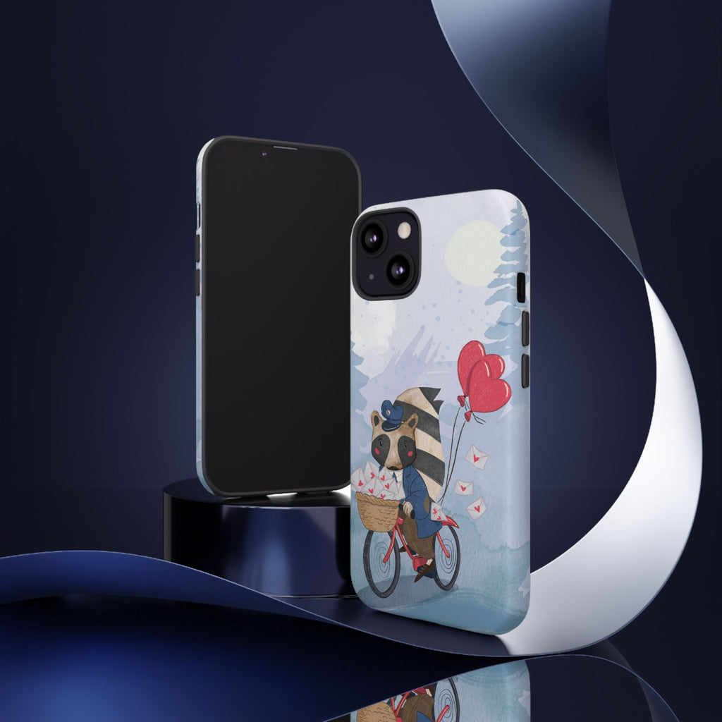 Cute Raccoon Phone Case, Tough Case for Animal Lovers, Valentine's Day Gift, Whimsical Phone Accessory, Gifts for Kids