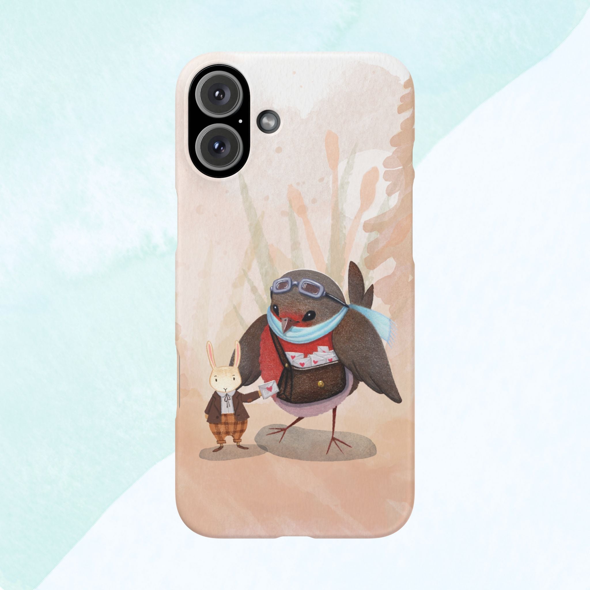 Whimsical Animal Snap Cases, Cute Phone Case, Handmade Bird and Bunny Design, Gift for Animal Lovers, Unique Smartphone Cover