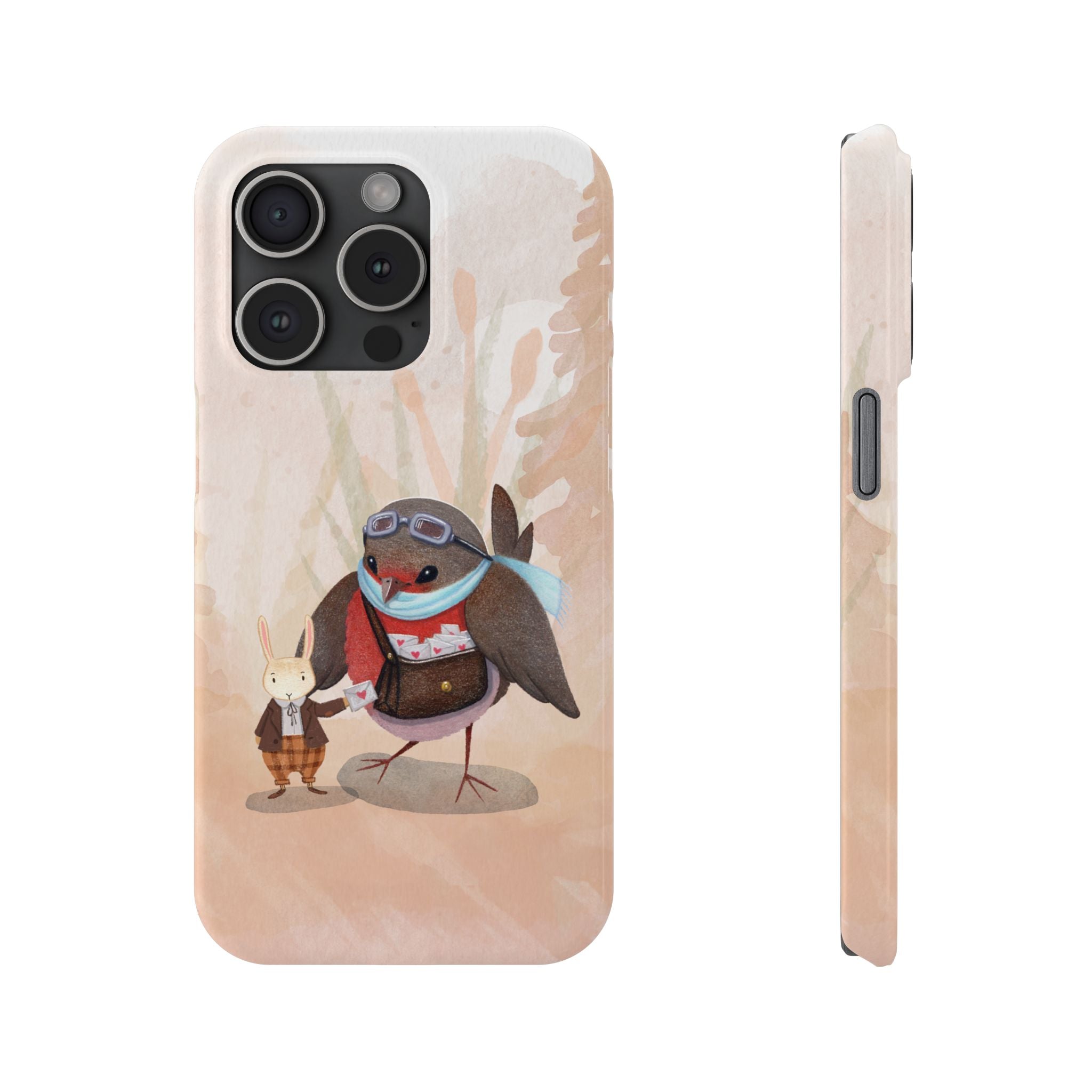 Whimsical Animal Slim Phone Cases - Cute Bird and Rabbit Design, Perfect for Animal Lovers, Gifts for Kids and Teens, Ideal for Birthdays,