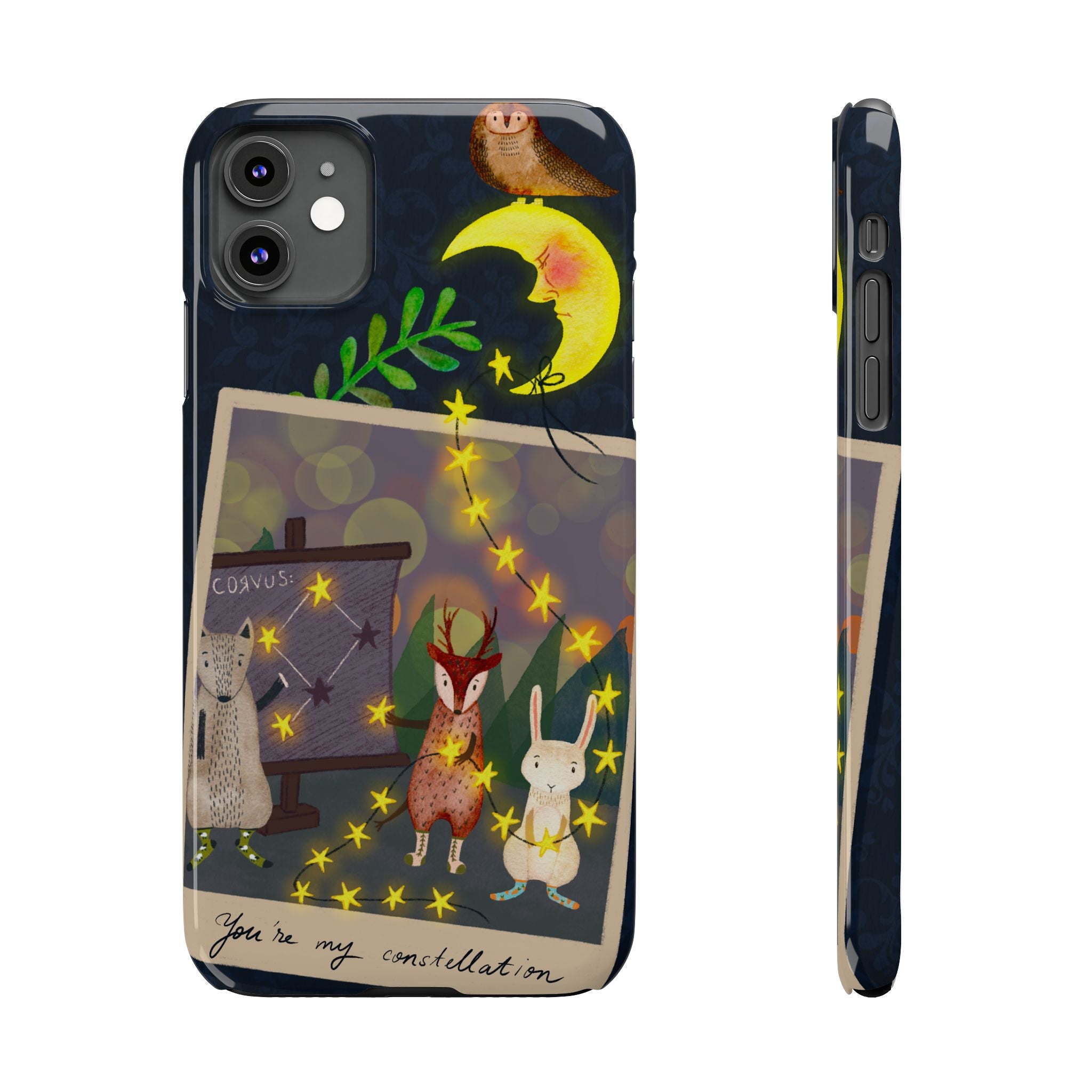 Constellation Friends iPhone Case, Starlit Woodland Photo Cover, Cute Gift for Birthday, Kawaii Design, iPhone 7 8 X XR XS 11 12 13 14 15 16