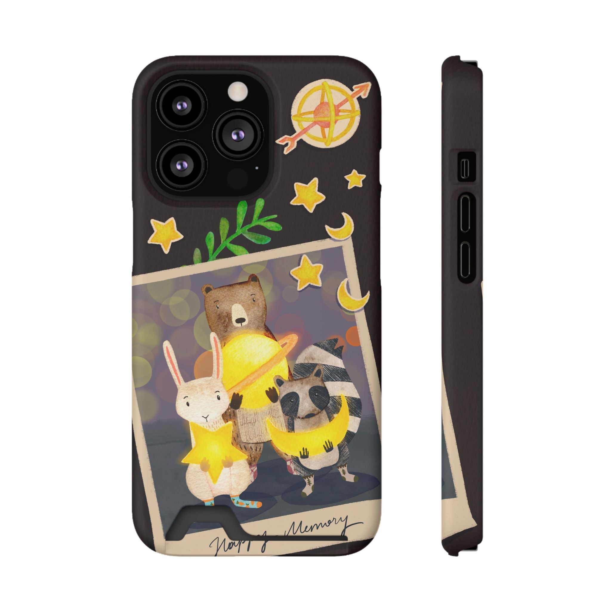 Whimsical Phone Case with Card Holder - Cute Animal Friends Design, Perfect Gift for Animal Lovers, Birthday, Everyday Use, Cute Accessory