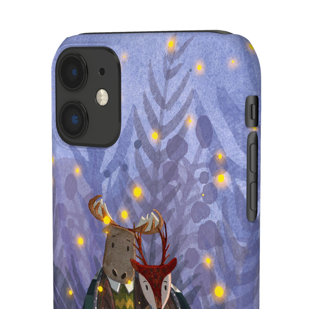 Whimsical Animal Lovers Snap Cases - Cozy Phone Protection, Gift for Nature Lovers, Holiday Decor, Cute Character Design, Animal Couple