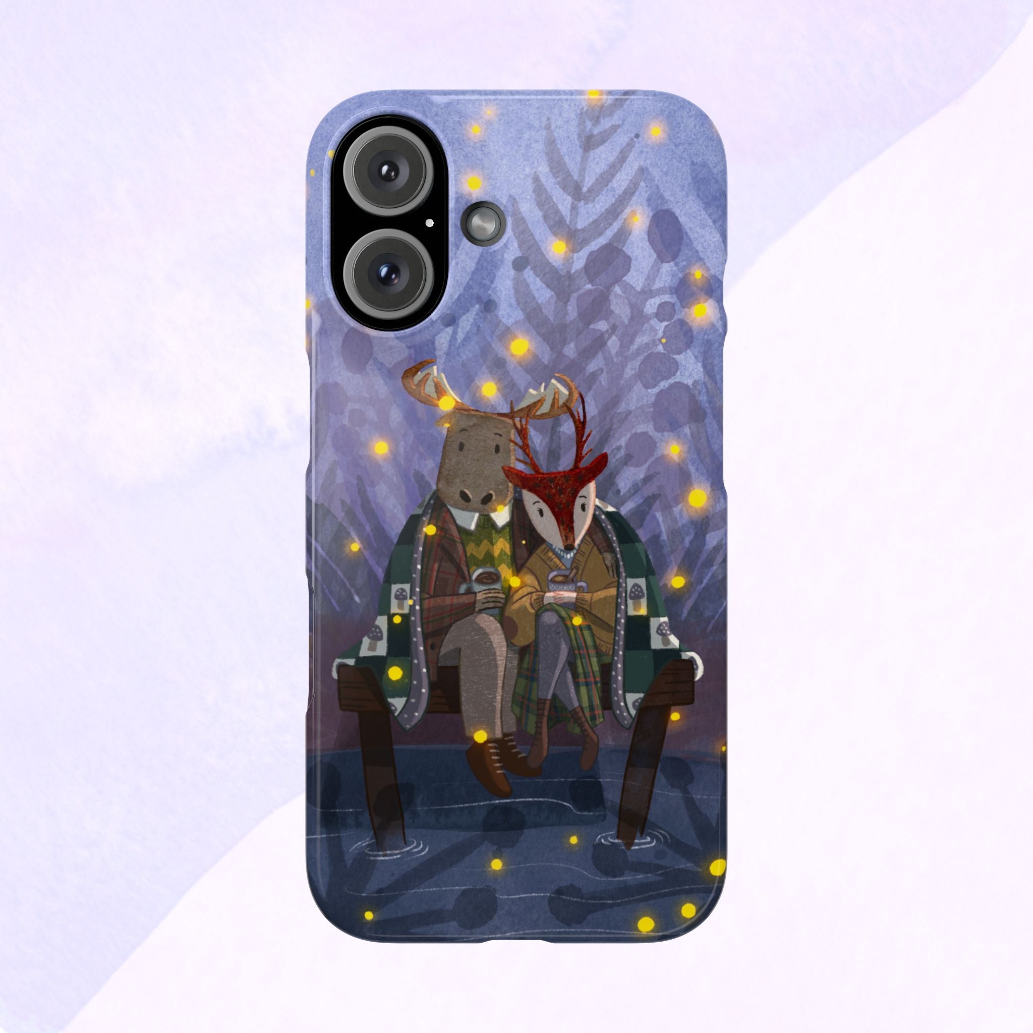 Whimsical Animal Love Slim Phone Cases, Cute Holiday Gifts, Cozy Home Decor, Nature Lover Accessories, Couples Gifts