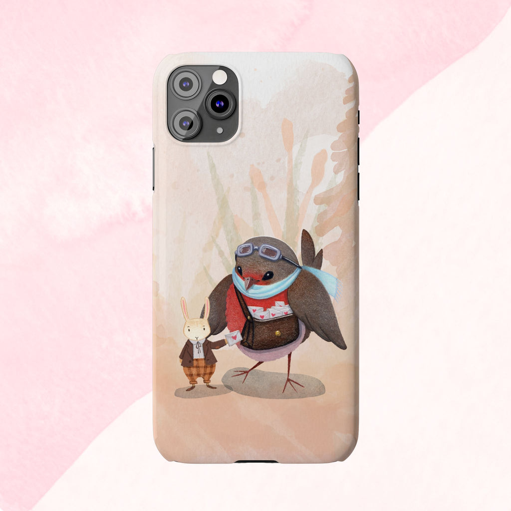 Whimsical Animal Slim Phone Cases - Cute Bird and Rabbit Design, Perfect for Animal Lovers, Gifts for Kids and Teens, Ideal for Birthdays,