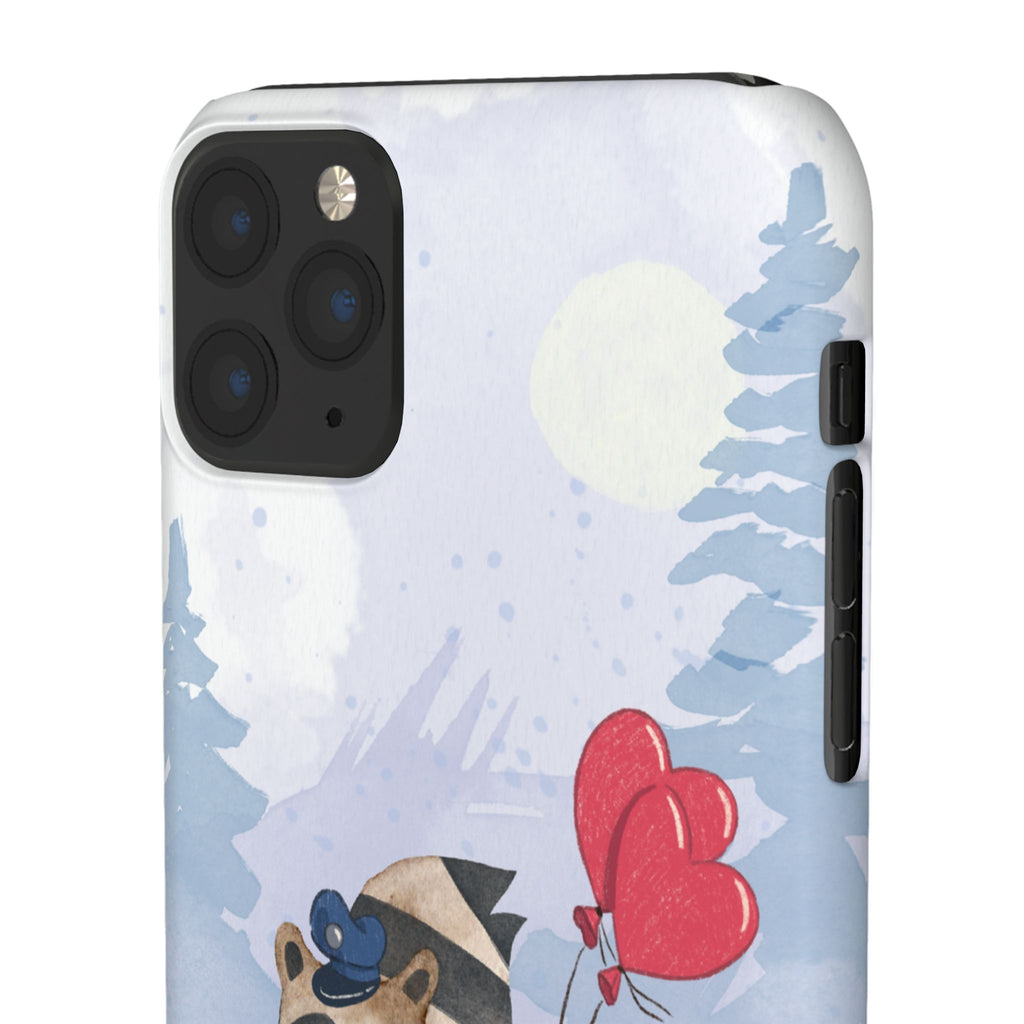 Whimsical Animal Snap Case with Love Balloons, Cute Phone Case, Valentine's Day Gift, Animal Lover Accessory, Creative Phone Cover