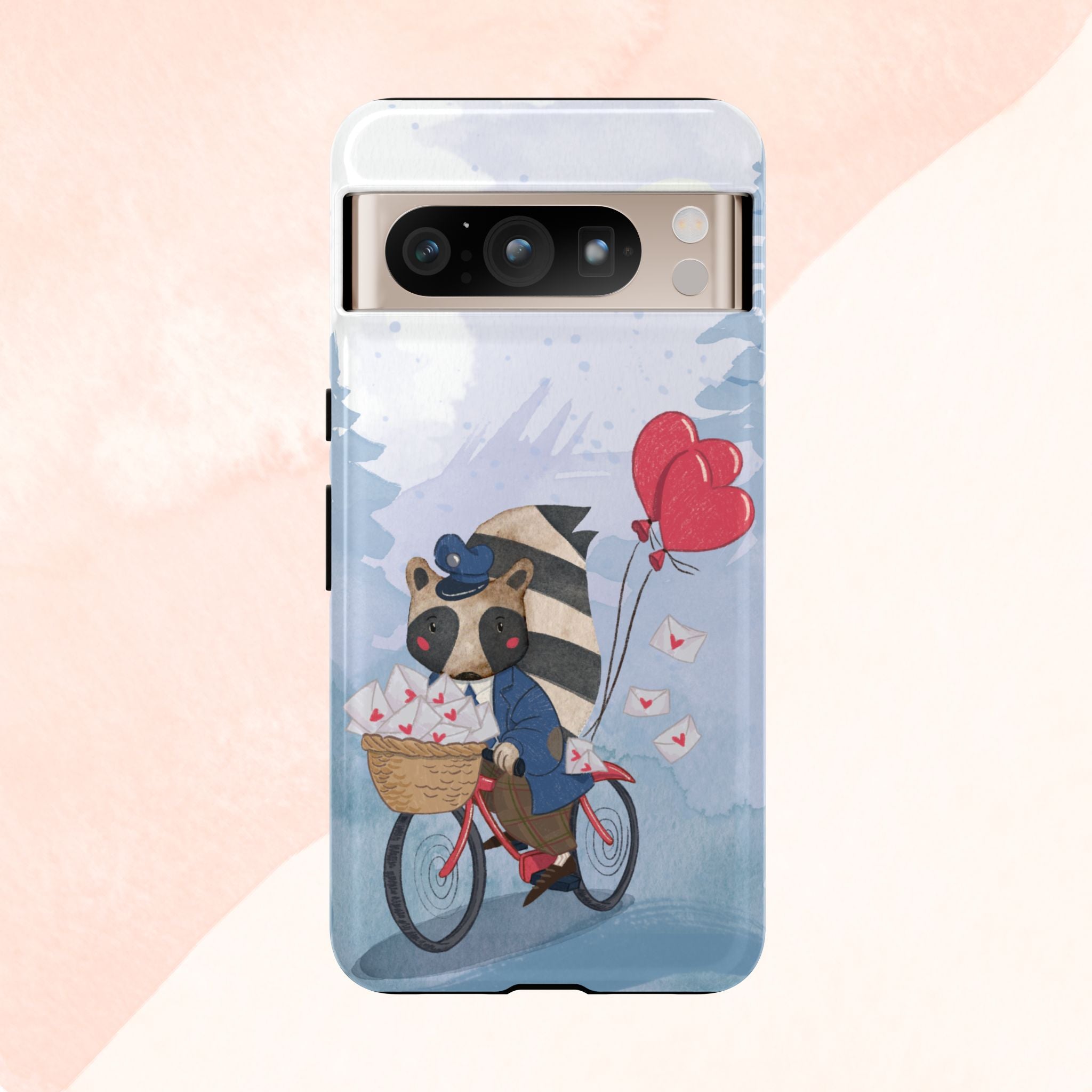 Cute Raccoon Phone Case, Tough Case for Animal Lovers, Valentine's Day Gift, Whimsical Phone Accessory, Gifts for Kids