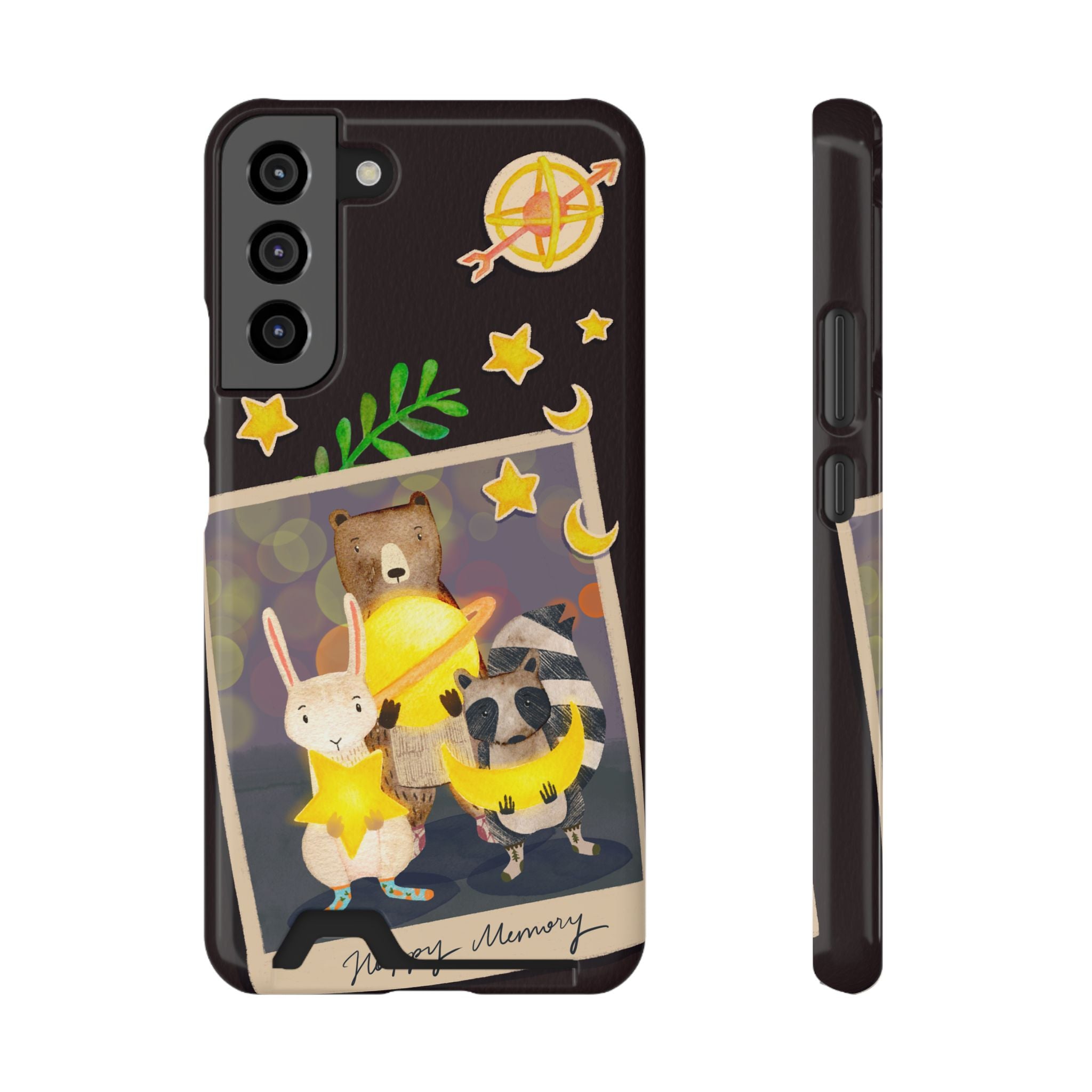 Whimsical Phone Case with Card Holder - Cute Animal Friends Design, Perfect Gift for Animal Lovers, Birthday, Everyday Use, Cute Accessory