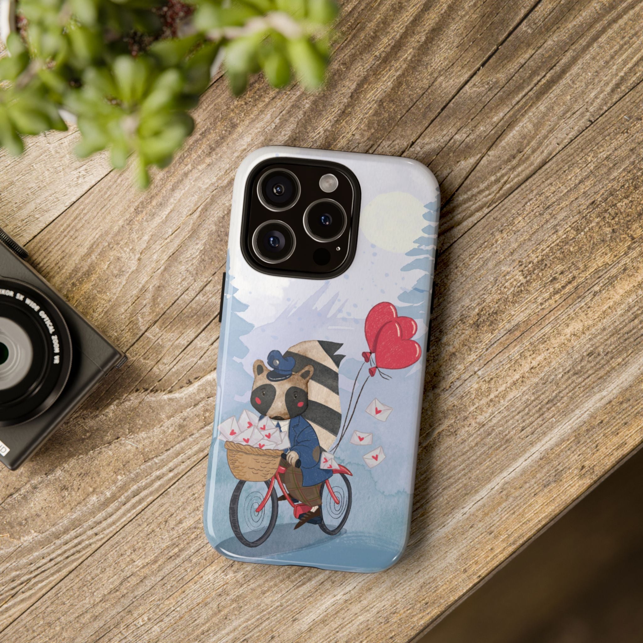 Cute Raccoon Phone Case, Tough Case for Animal Lovers, Valentine's Day Gift, Whimsical Phone Accessory, Gifts for Kids