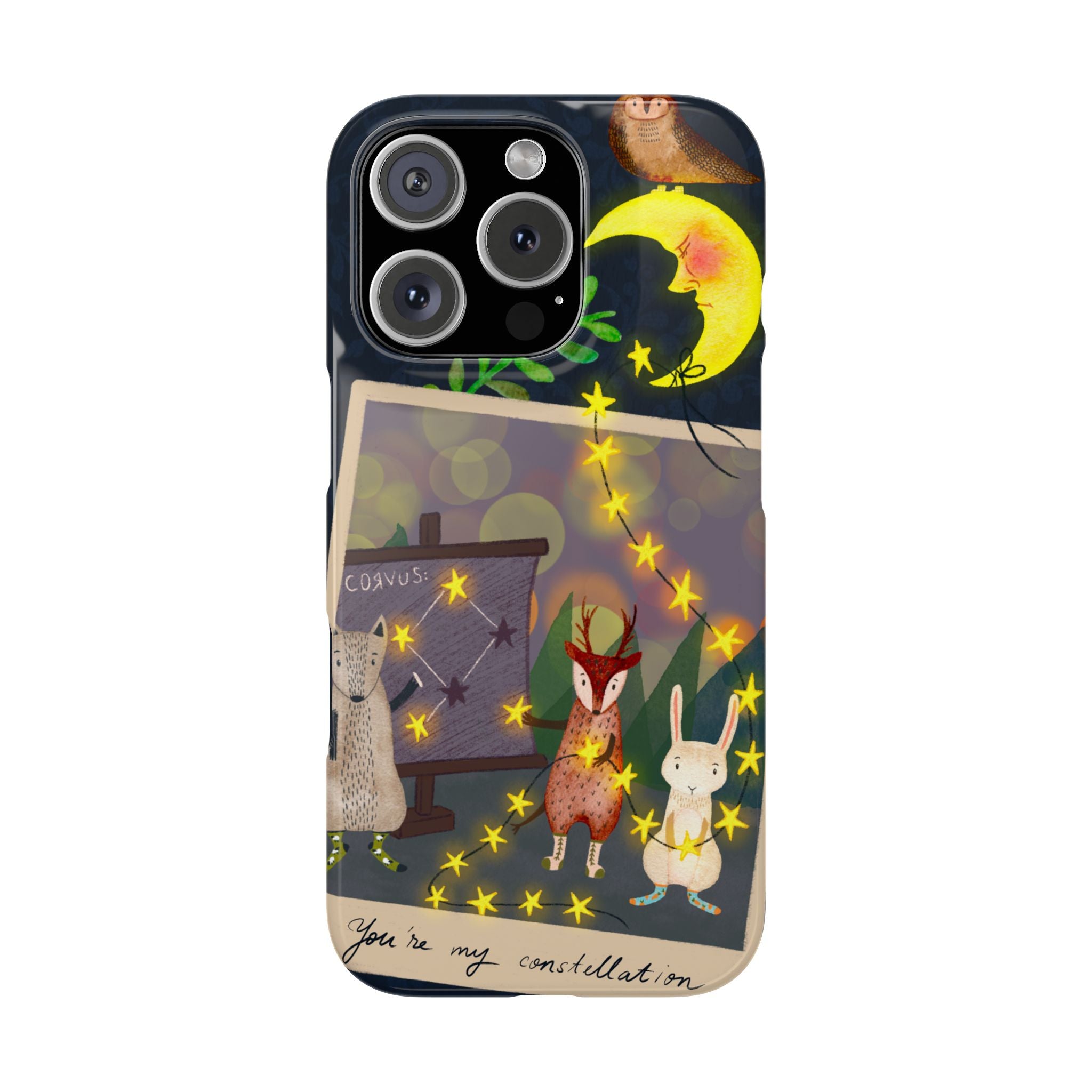 Constellation Friends iPhone Case, Starlit Woodland Photo Cover, Cute Gift for Birthday, Kawaii Design, iPhone 7 8 X XR XS 11 12 13 14 15 16