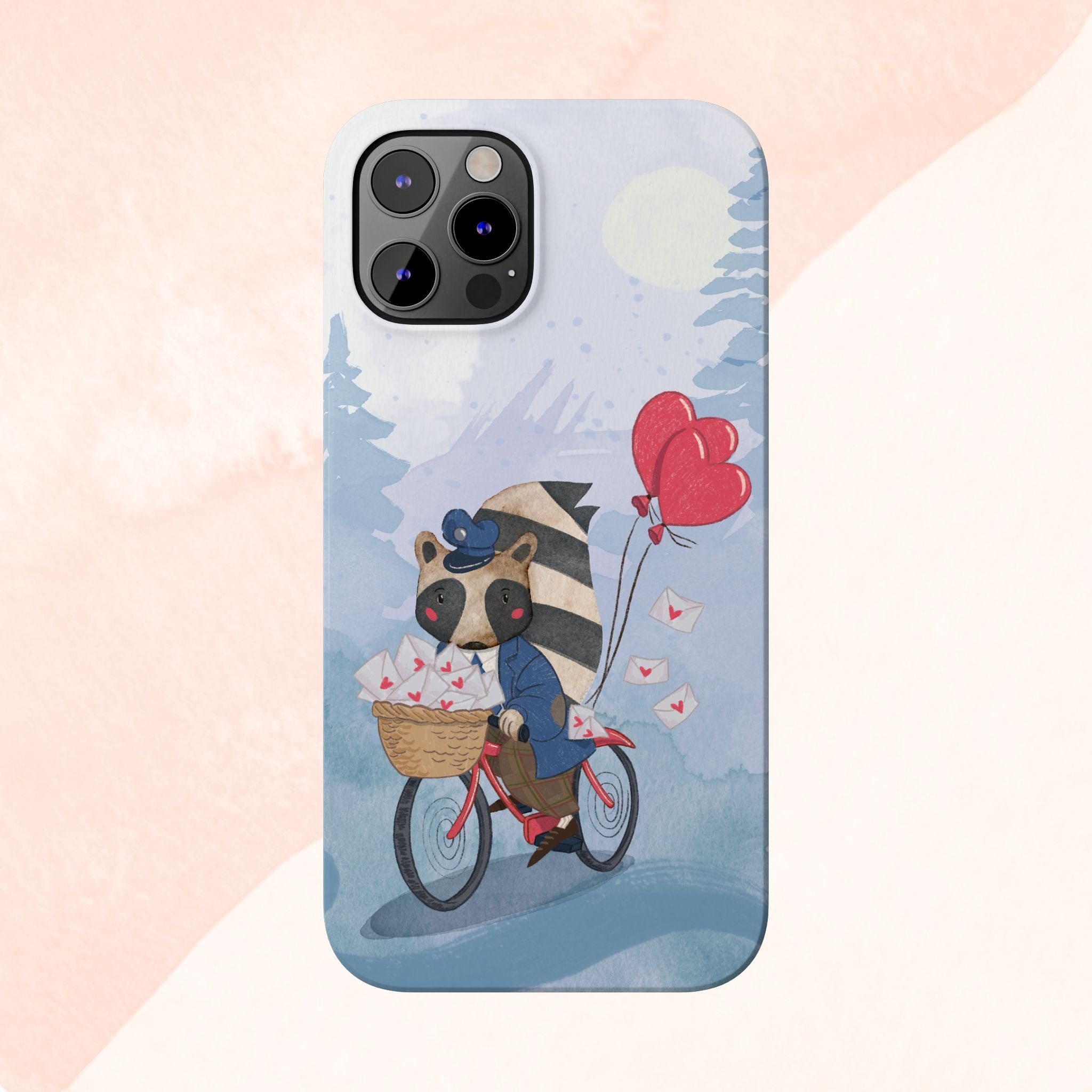 Whimsical Raccoon Slim Phone Case | Cute Animal Design | Perfect for Nature Lovers, Gifts, Birthdays, Valentines Day, Everyday Use