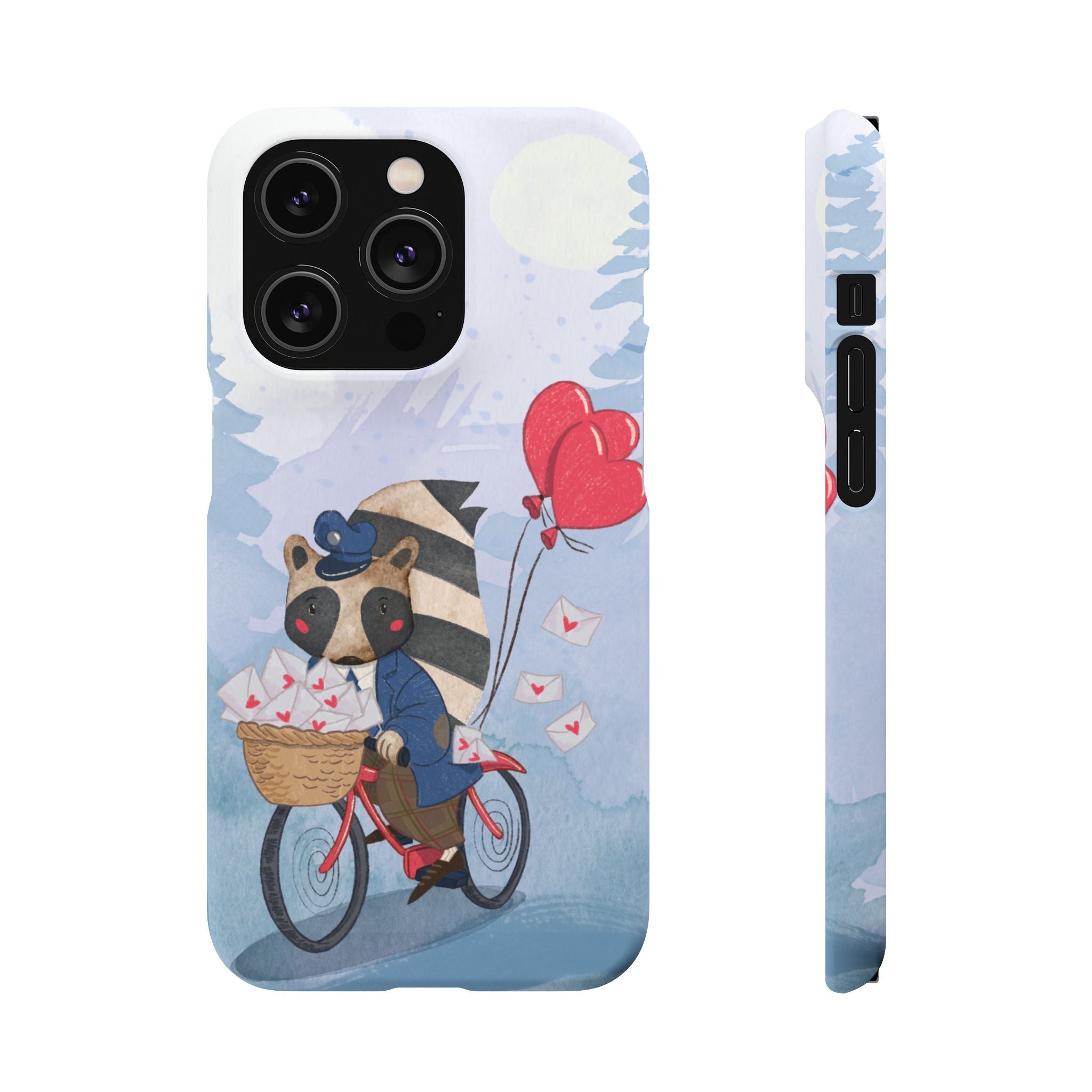 Whimsical Animal Snap Case with Love Balloons, Cute Phone Case, Valentine's Day Gift, Animal Lover Accessory, Creative Phone Cover