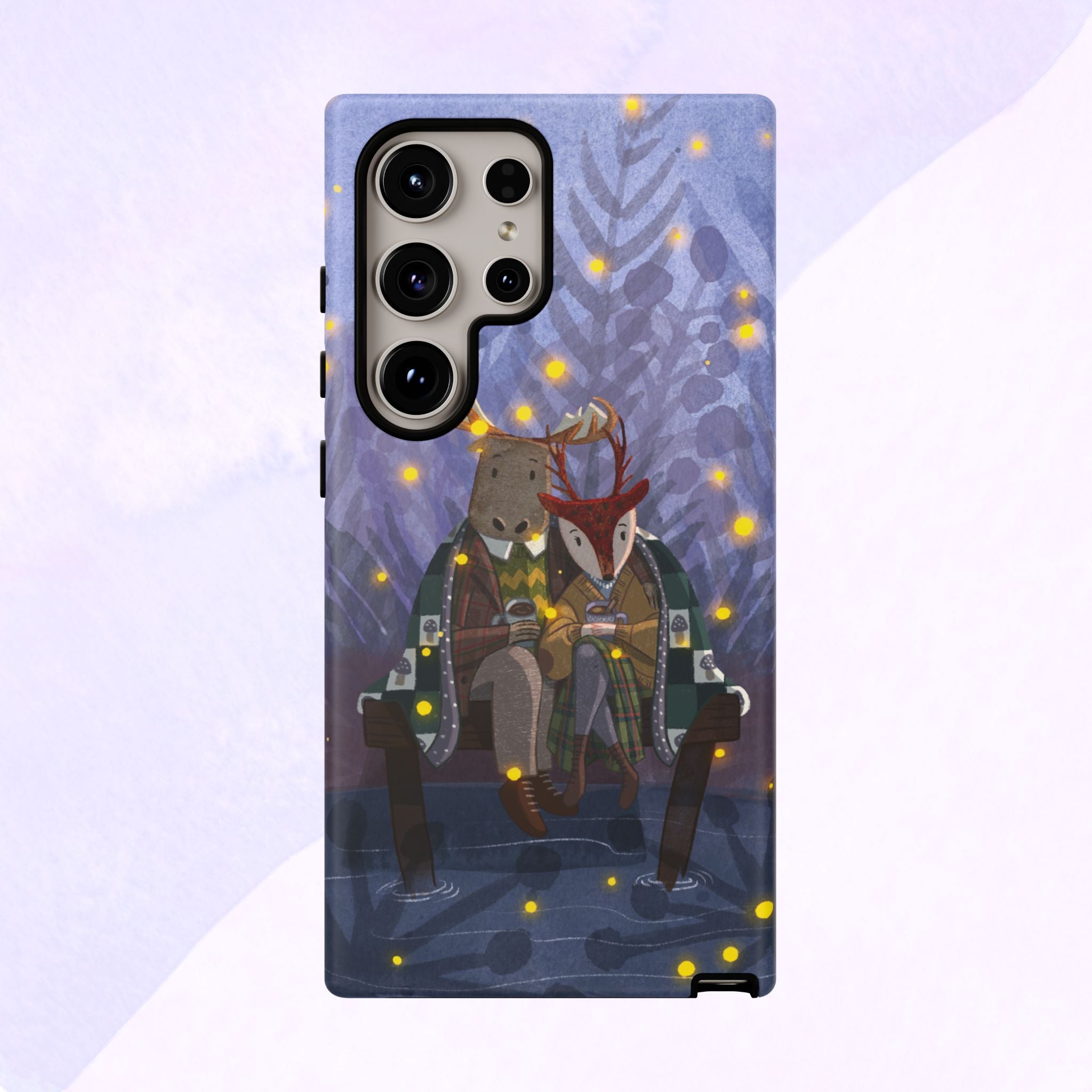 Cozy Couple Phone Case, Cute Animal Lovers Gift, Nature Aesthetic, Perfect for Holidays, Personalized Phone Accessories, Gift for Her