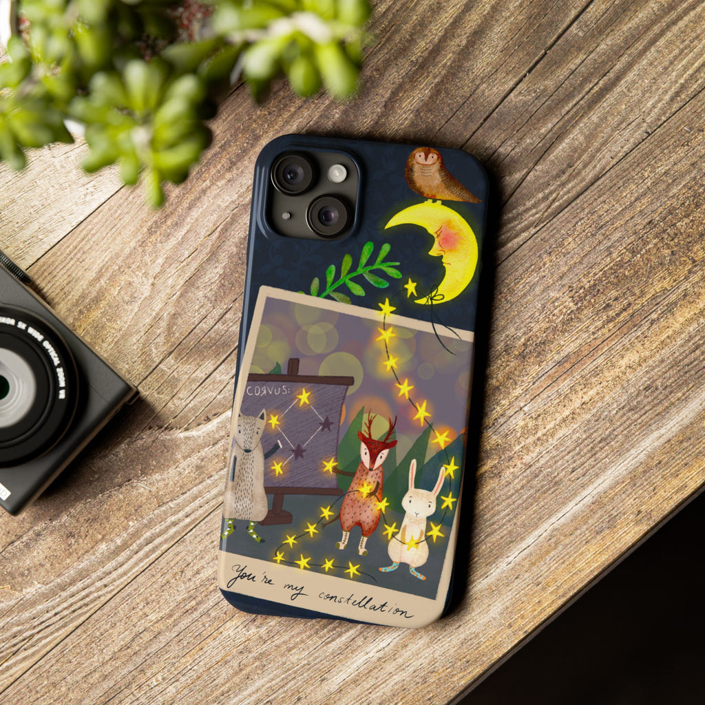 Constellation Friends iPhone Case, Starlit Woodland Photo Cover, Cute Gift for Birthday, Kawaii Design, iPhone 7 8 X XR XS 11 12 13 14 15 16