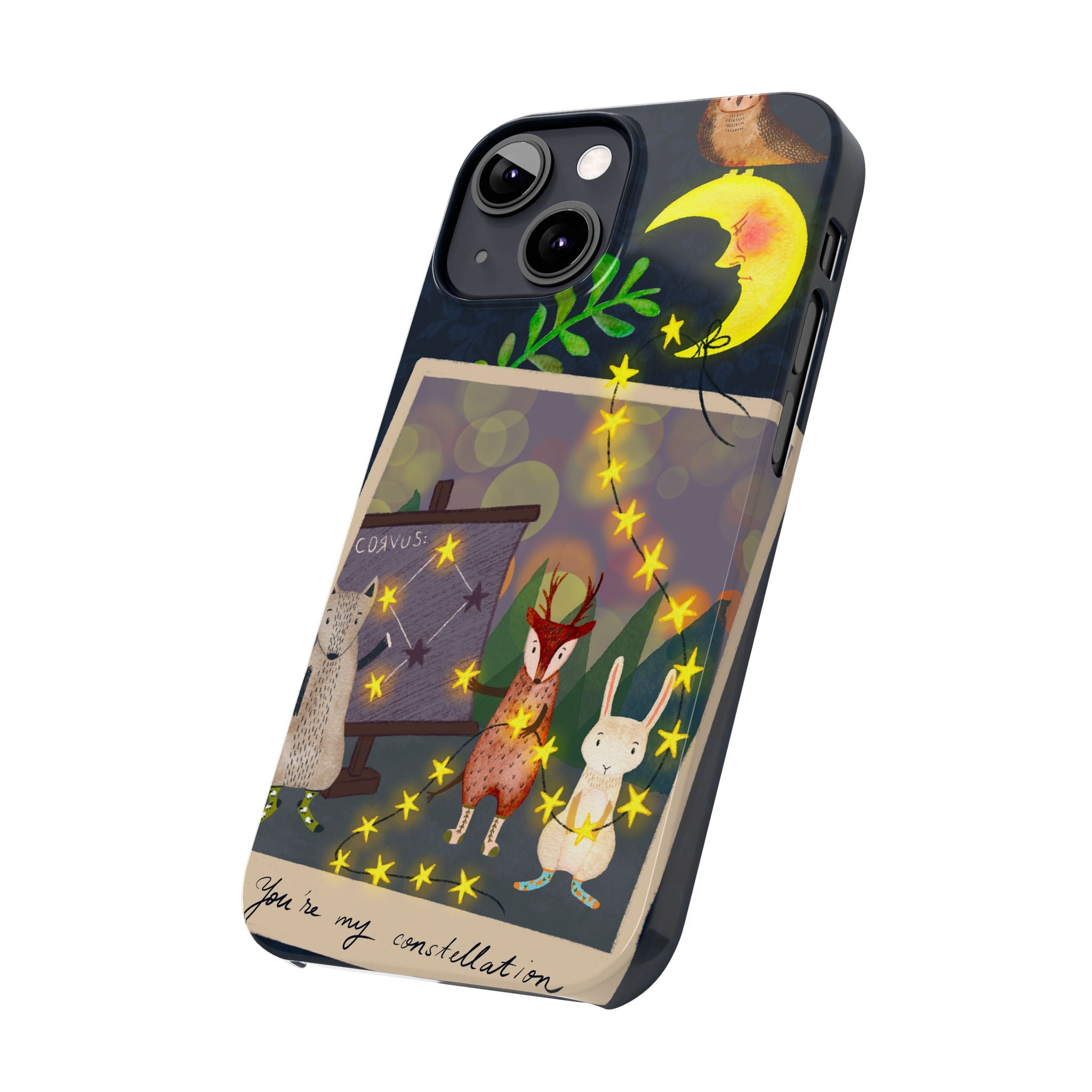 Constellation Friends iPhone Case, Starlit Woodland Photo Cover, Cute Gift for Birthday, Kawaii Design, iPhone 7 8 X XR XS 11 12 13 14 15 16