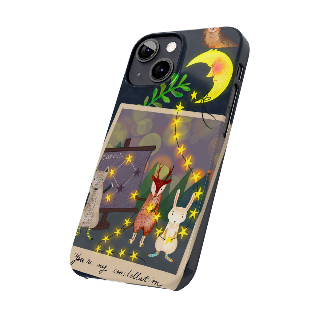 Constellation Friends iPhone Case, Starlit Woodland Photo Cover, Cute Gift for Birthday, Kawaii Design, iPhone 7 8 X XR XS 11 12 13 14 15 16