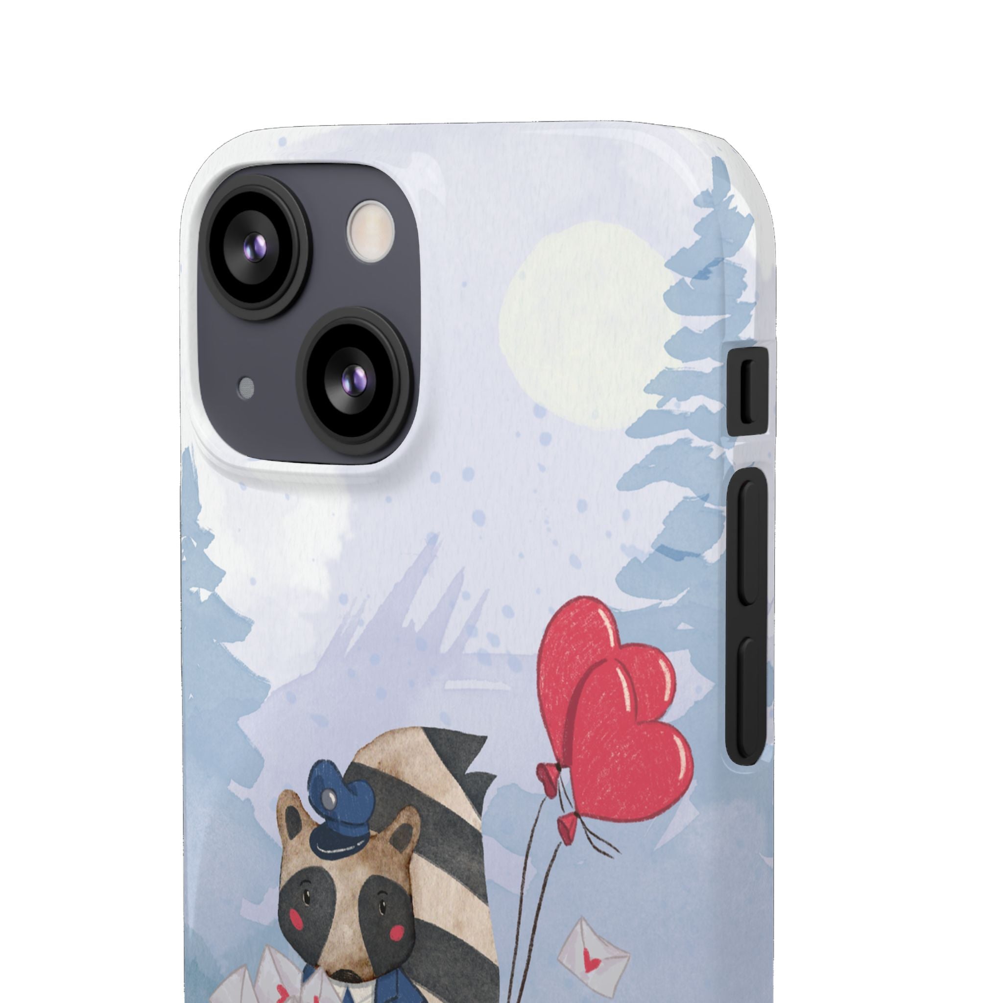 Whimsical Animal Snap Case with Love Balloons, Cute Phone Case, Valentine's Day Gift, Animal Lover Accessory, Creative Phone Cover