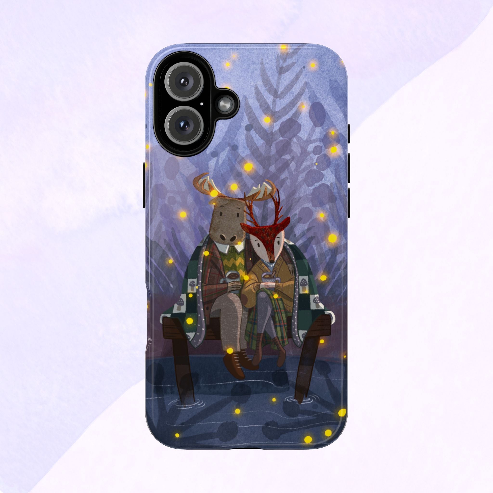 Cozy Couple Phone Case, Cute Animal Lovers Gift, Nature Aesthetic, Perfect for Holidays, Personalized Phone Accessories, Gift for Her
