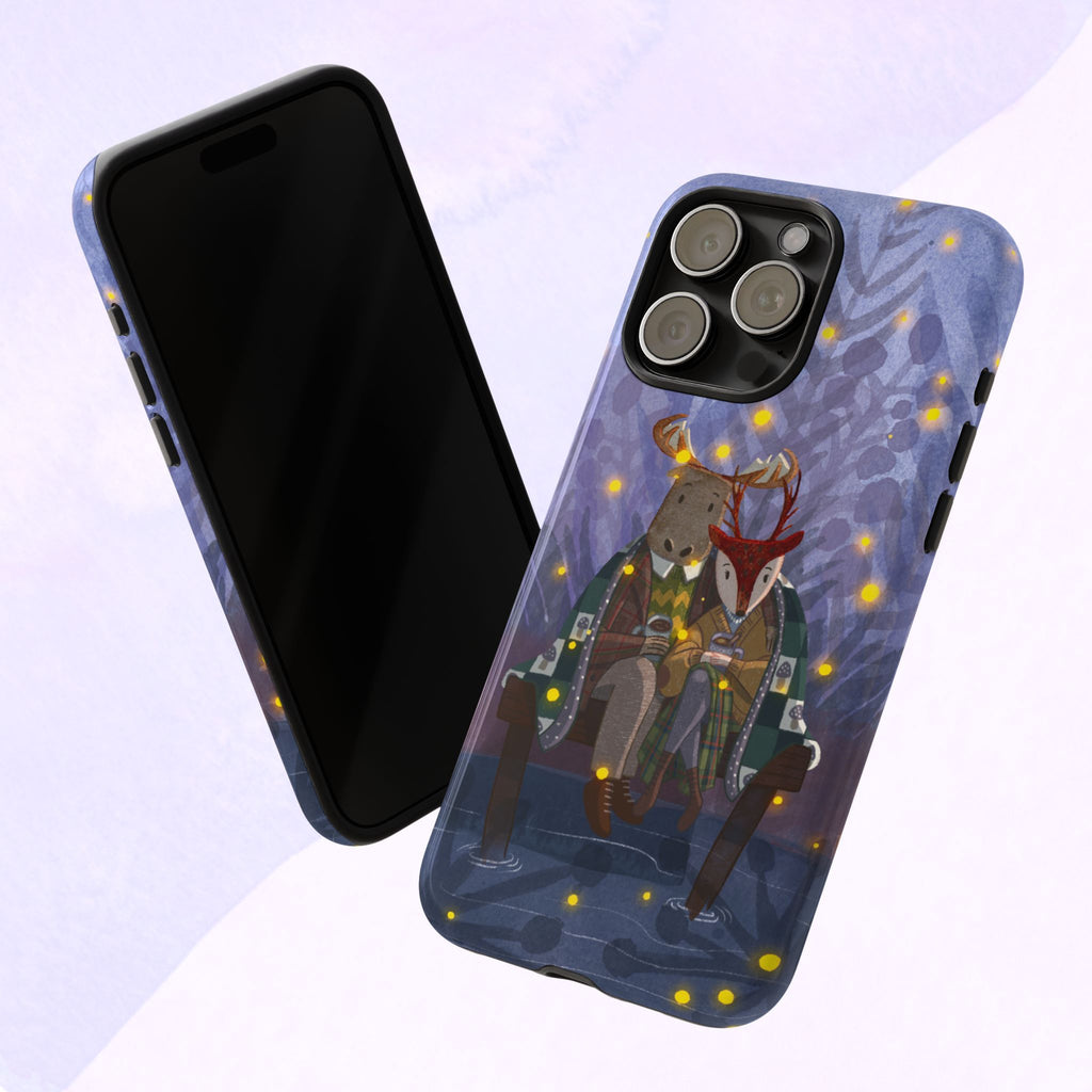 Cozy Couple Phone Case, Cute Animal Lovers Gift, Nature Aesthetic, Perfect for Holidays, Personalized Phone Accessories, Gift for Her