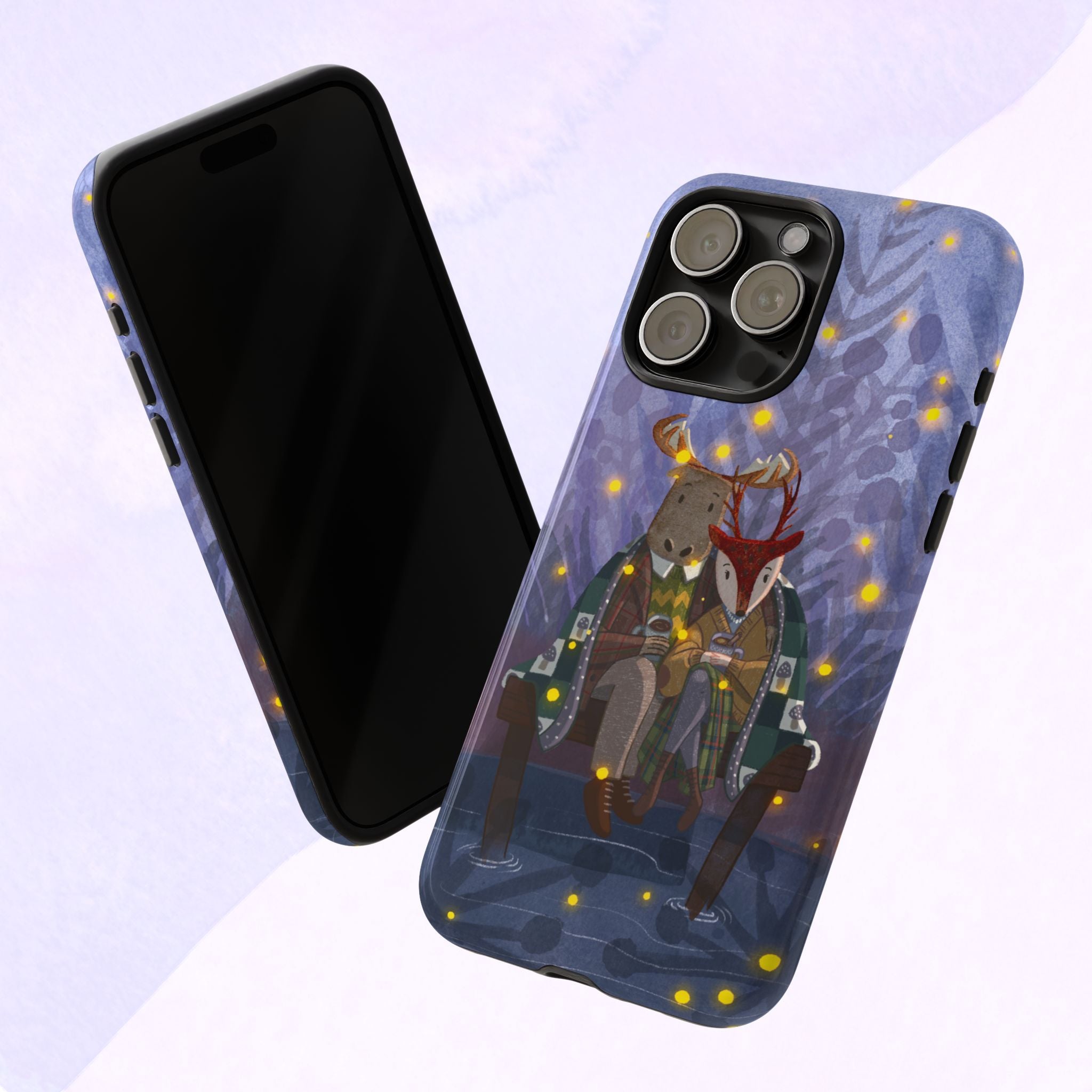 Cozy Couple Phone Case, Cute Animal Lovers Gift, Nature Aesthetic, Perfect for Holidays, Personalized Phone Accessories, Gift for Her