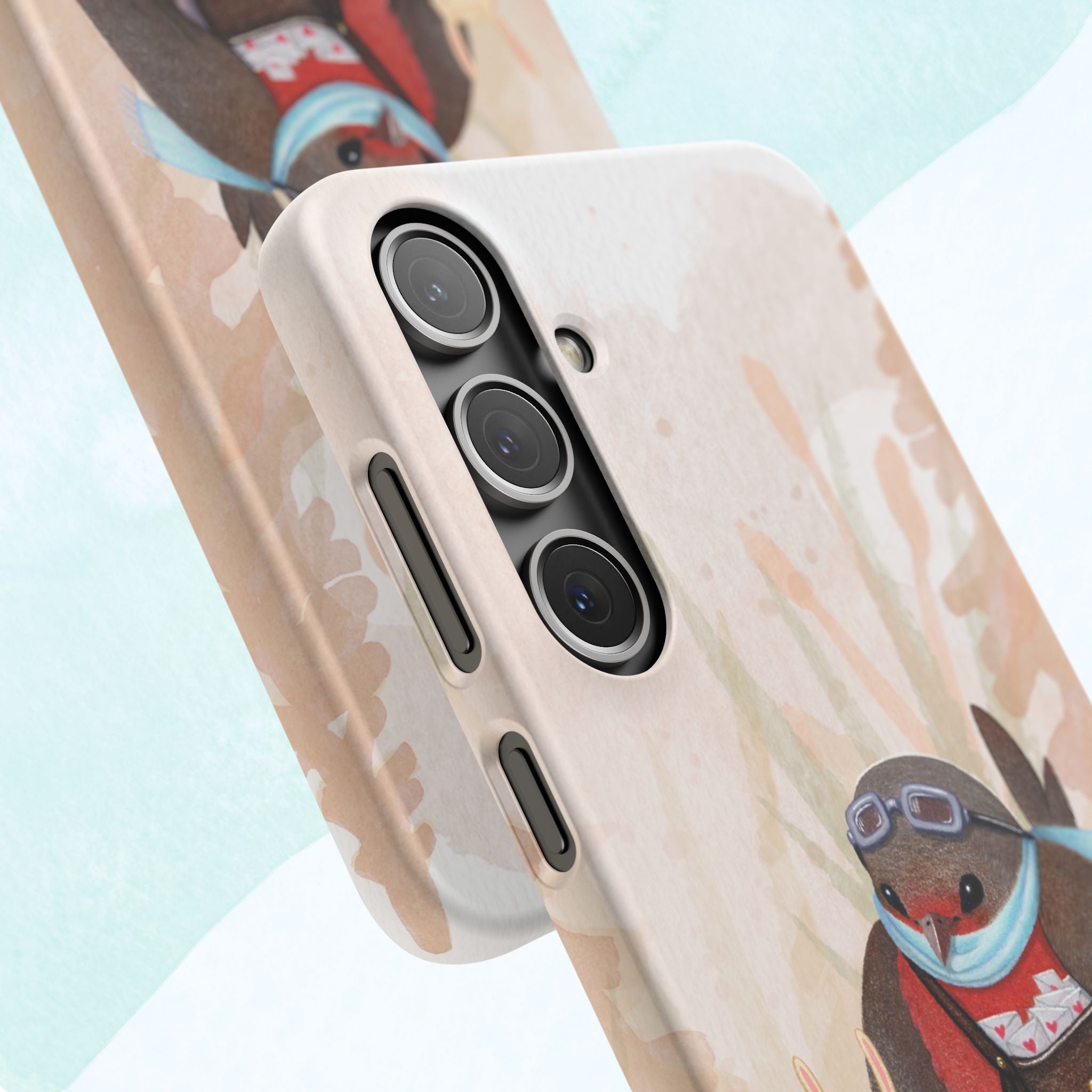 Whimsical Animal Snap Cases, Cute Phone Case, Handmade Bird and Bunny Design, Gift for Animal Lovers, Unique Smartphone Cover