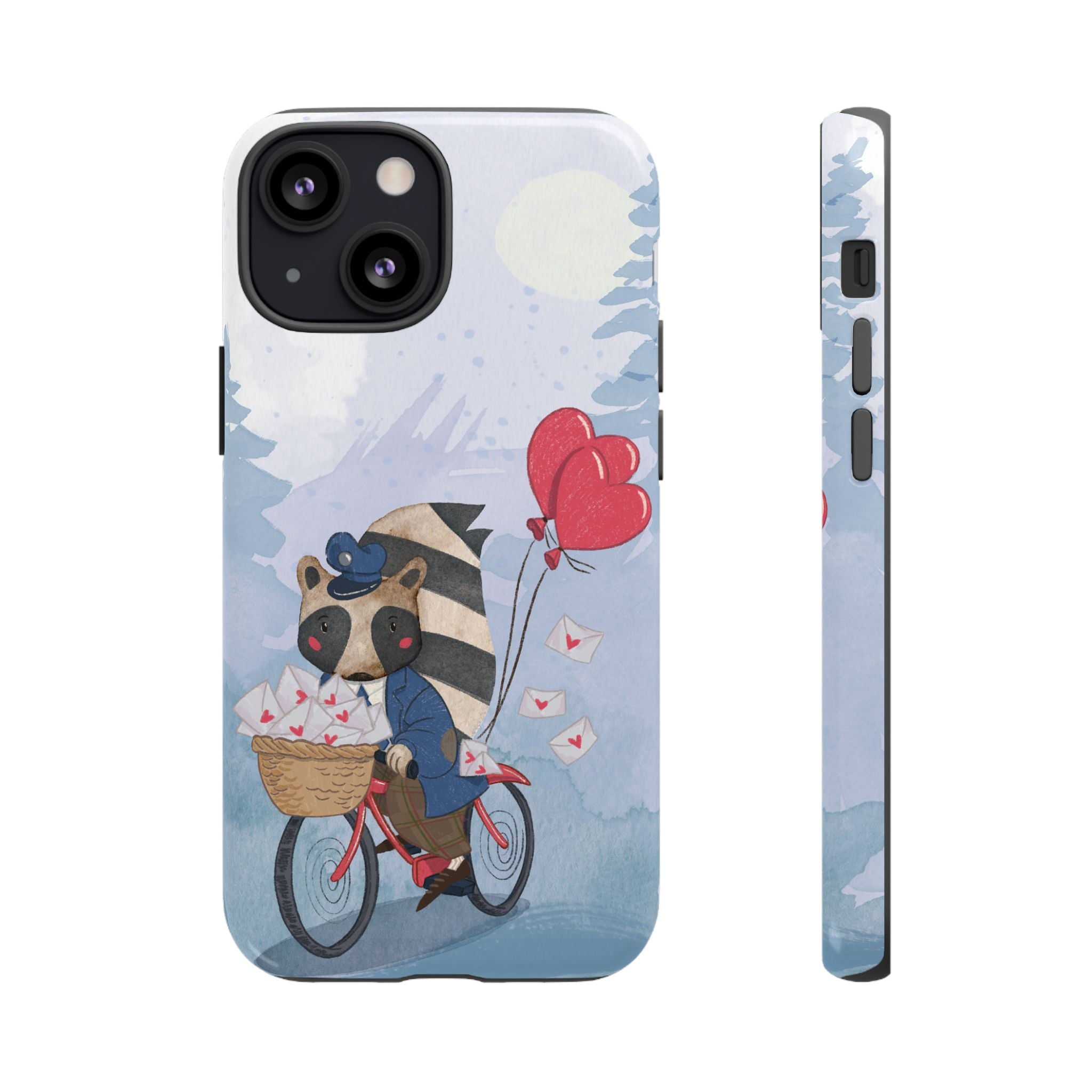 Cute Raccoon Phone Case, Tough Case for Animal Lovers, Valentine's Day Gift, Whimsical Phone Accessory, Gifts for Kids
