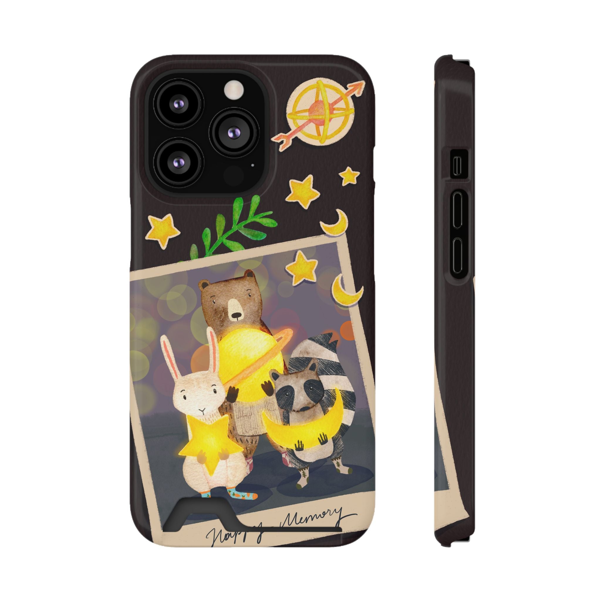 Whimsical Phone Case with Card Holder - Cute Animal Friends Design, Perfect Gift for Animal Lovers, Birthday, Everyday Use, Cute Accessory